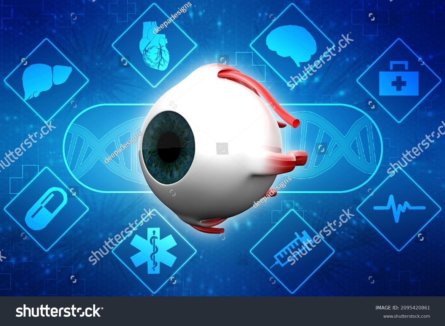 3d Rendering Human Eye Structure Stock Illustration 2095420861 ...