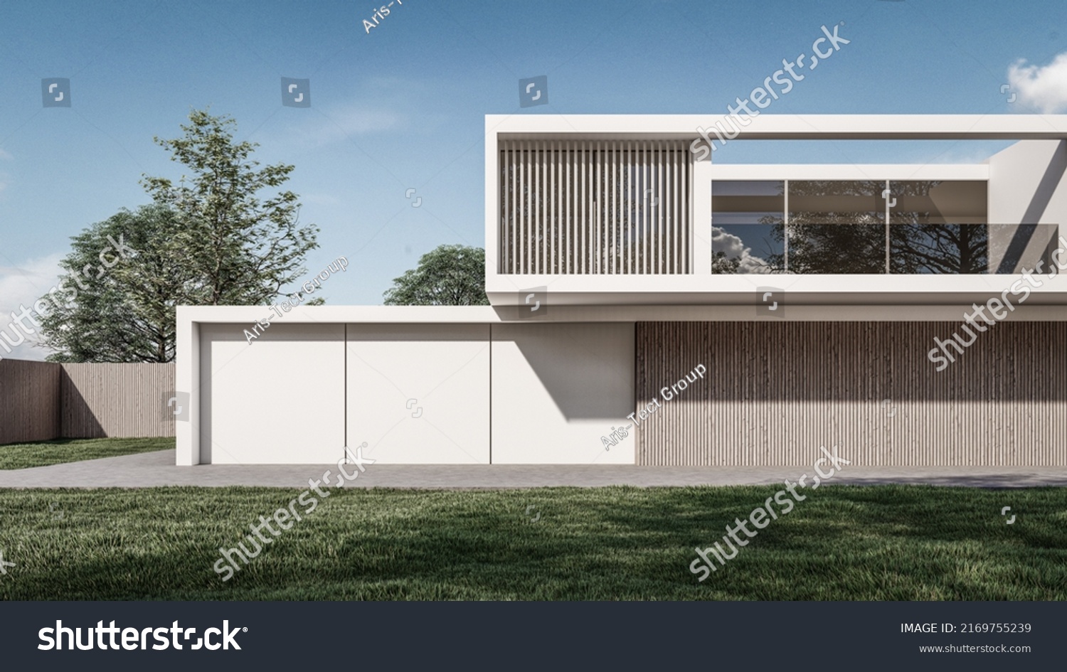 3d Rendering Illustration Modern House Stock Illustration 2169755239 3d Rendering Illustration Modern House Stock Illustration 2169755239
