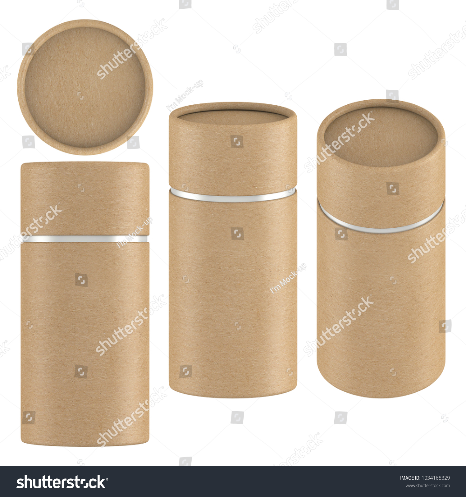 Download 3d Rendering Long Kraft Paper Tube Stock Illustration 1034165329 PSD Mockup Templates