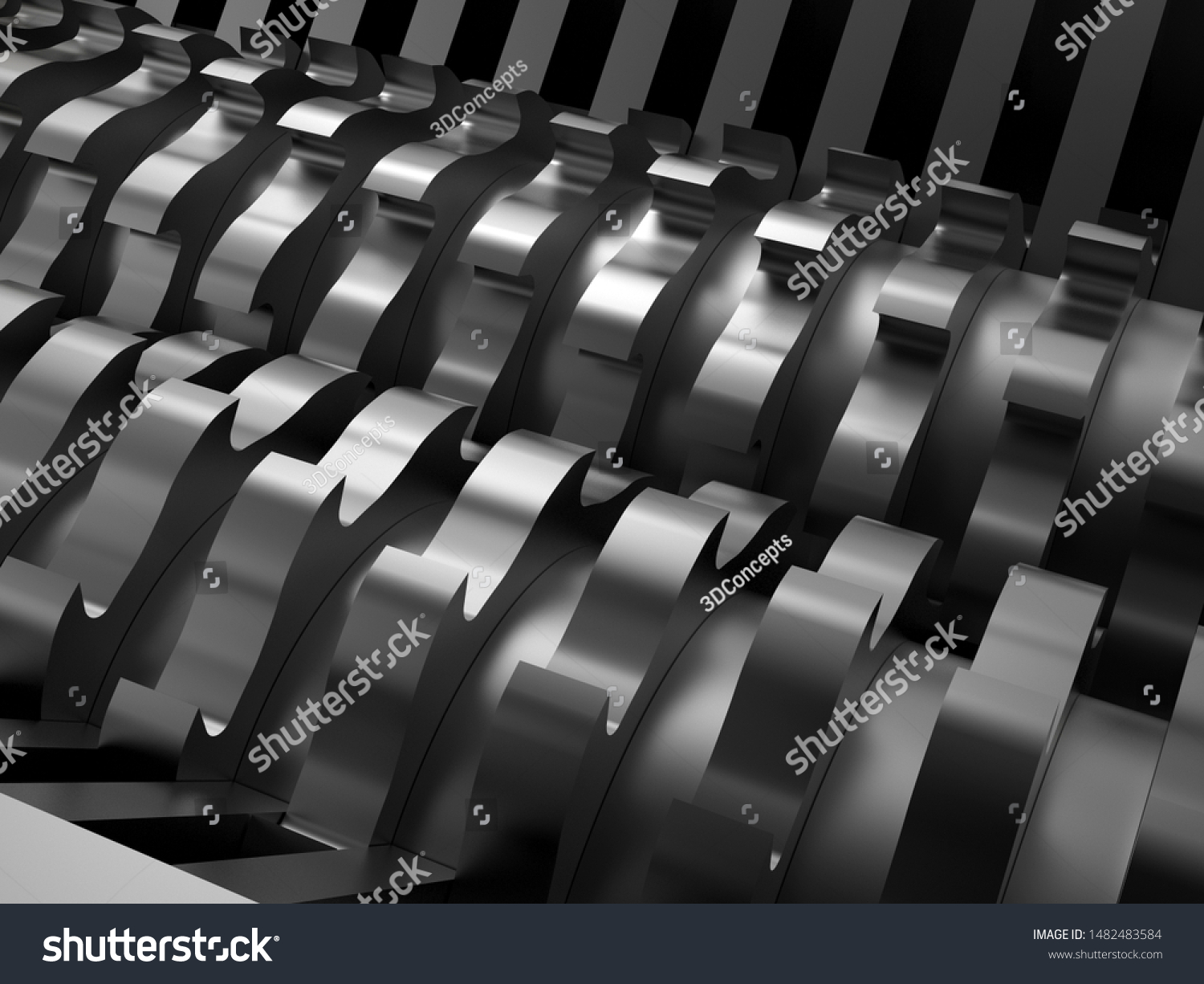 1 939 Industrial Shredder Shutterstock   Stock Photo  D Rendering Metallic Industrial Shredder 1482483584 