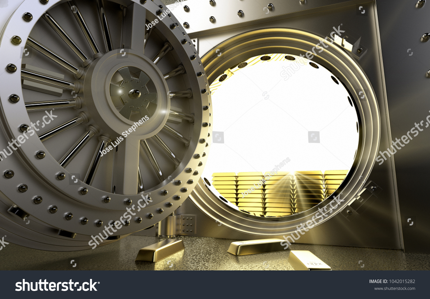 3d Rendering Bank Vault Gold Bars Stock Illustration 1042015282 ...