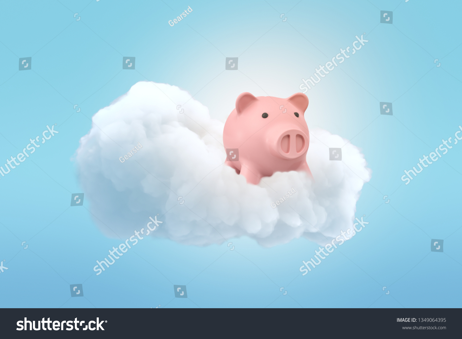 3d Rendering Cute Pink Piggy Bank Stock Illustration 1349064395 ...