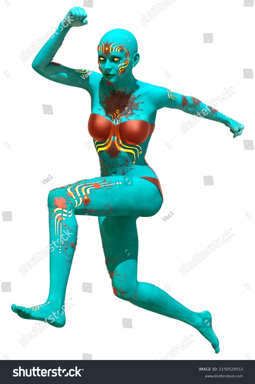 3d Rendering Female Alien Isolated On Stock Illustration 2150524553 Shutterstock 