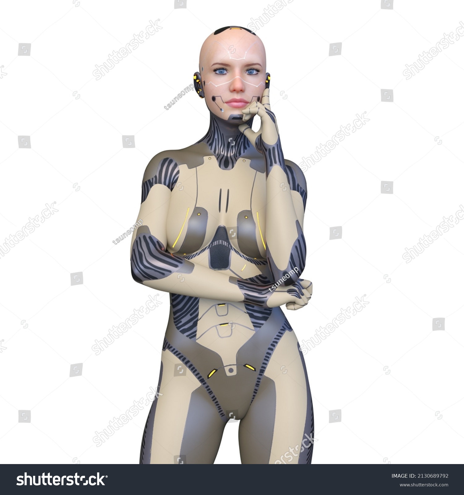 3d Rendering Female Cyborg Stock Illustration 2130689792 Shutterstock