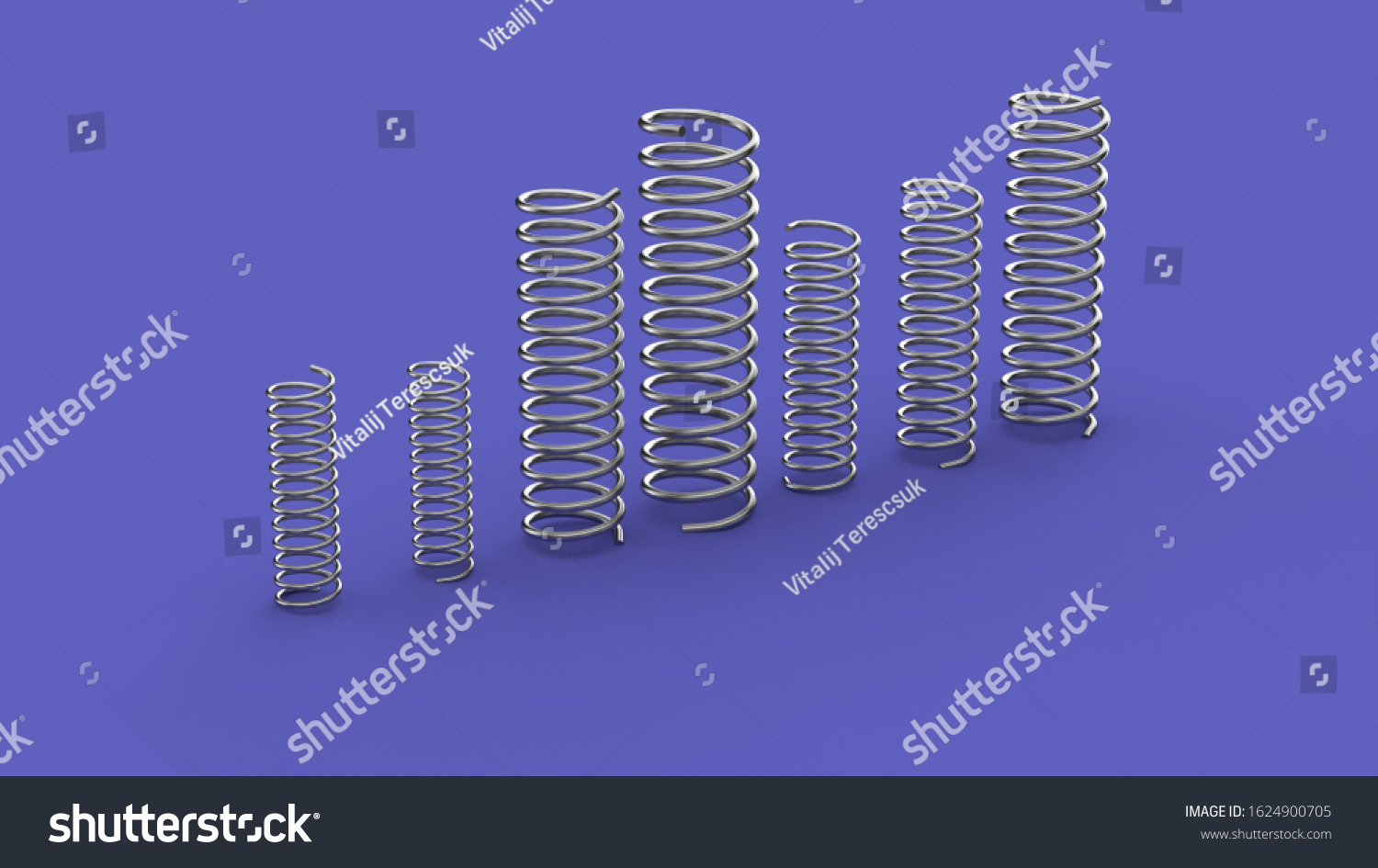 3d Rendering Set Isolated Metal Steel Stock Illustration 1624900705