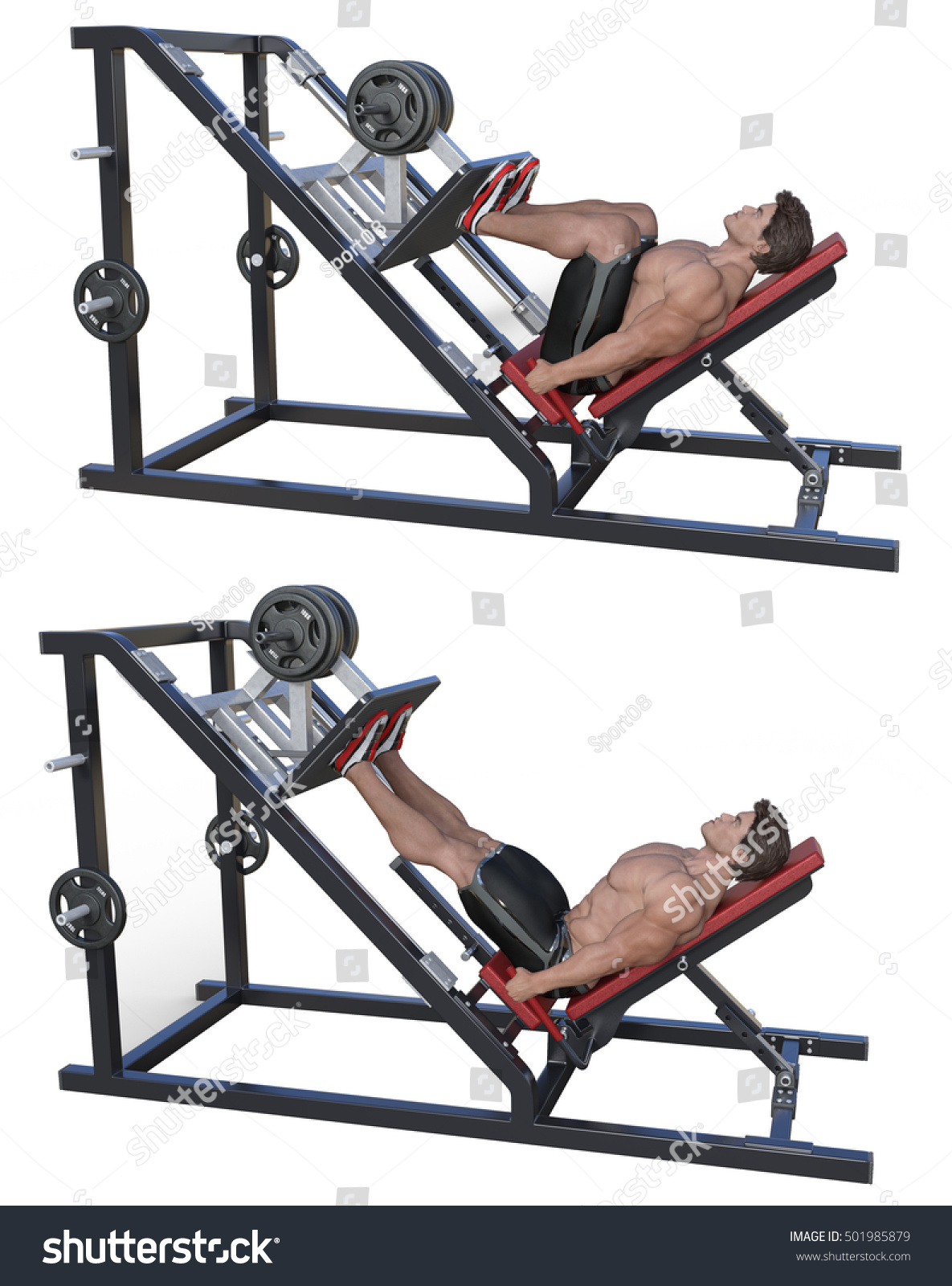 3d Rendering Strong Man Start End Royalty Free Stock Image