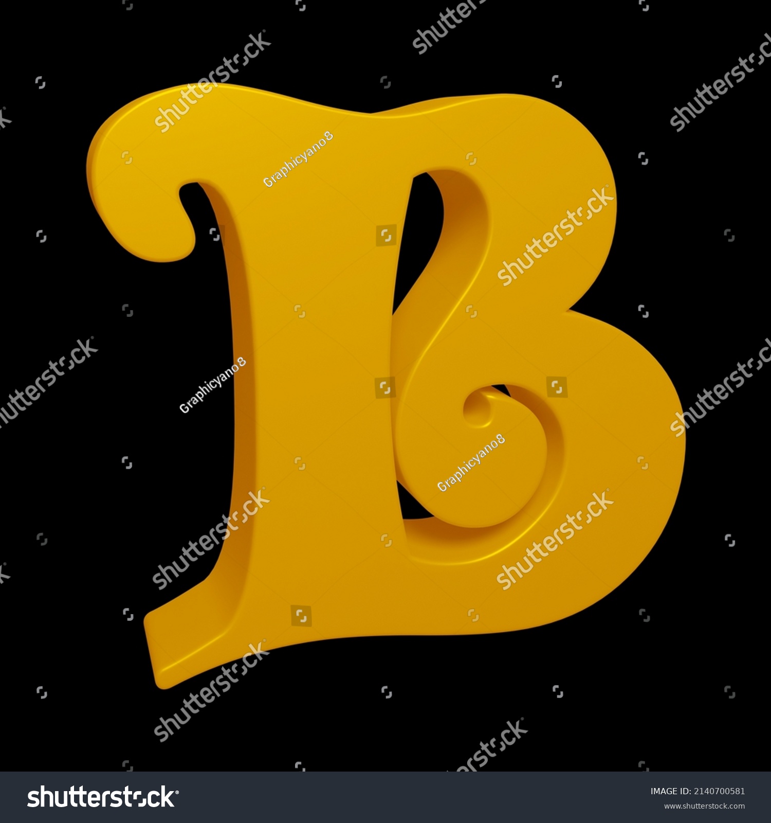 3d Rendering Alphabet Letter B Character Stock Illustration 2140700581 ...