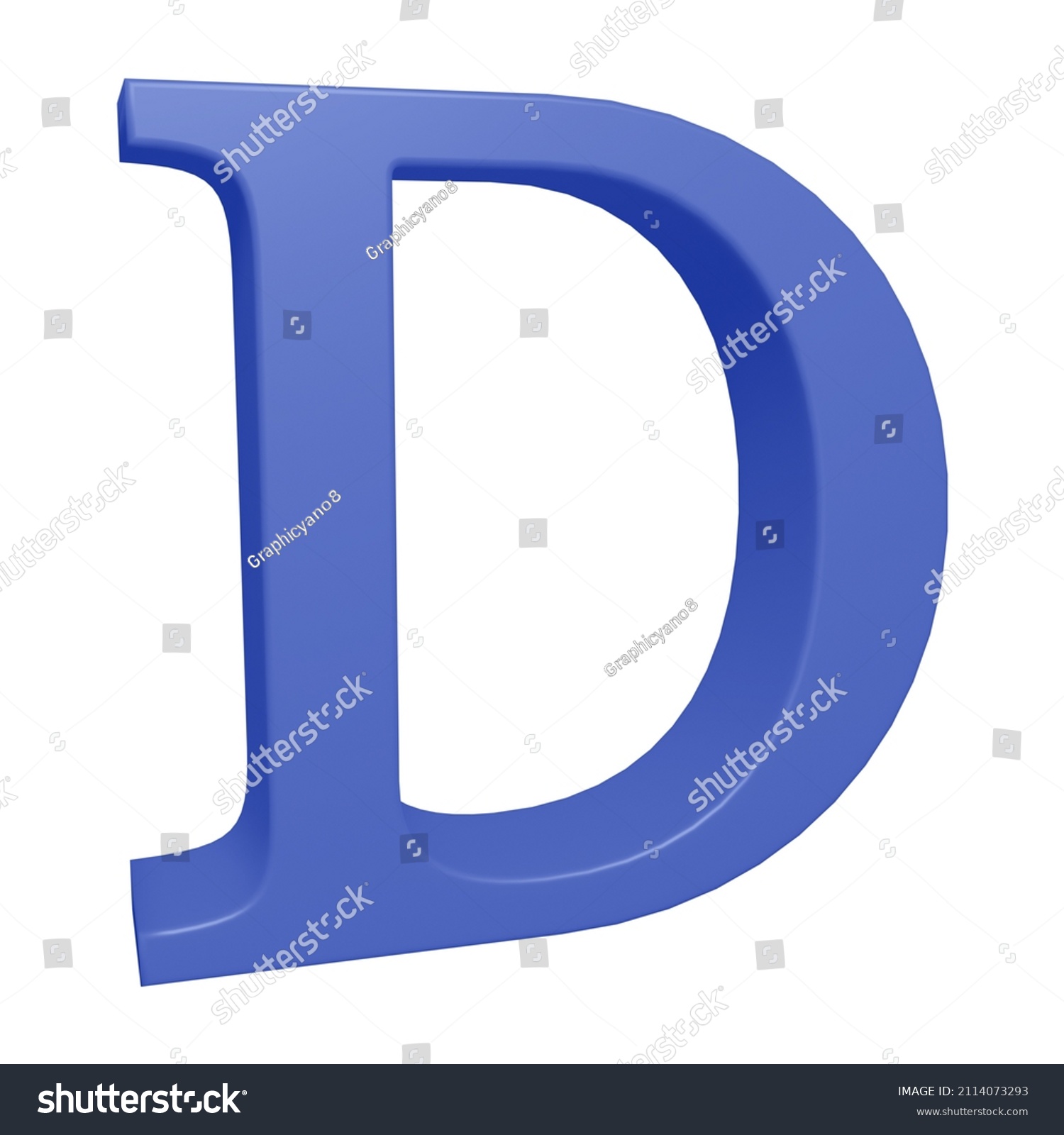 3d Rendering Alphabet Letter D Character Stock Illustration 2114073293 ...