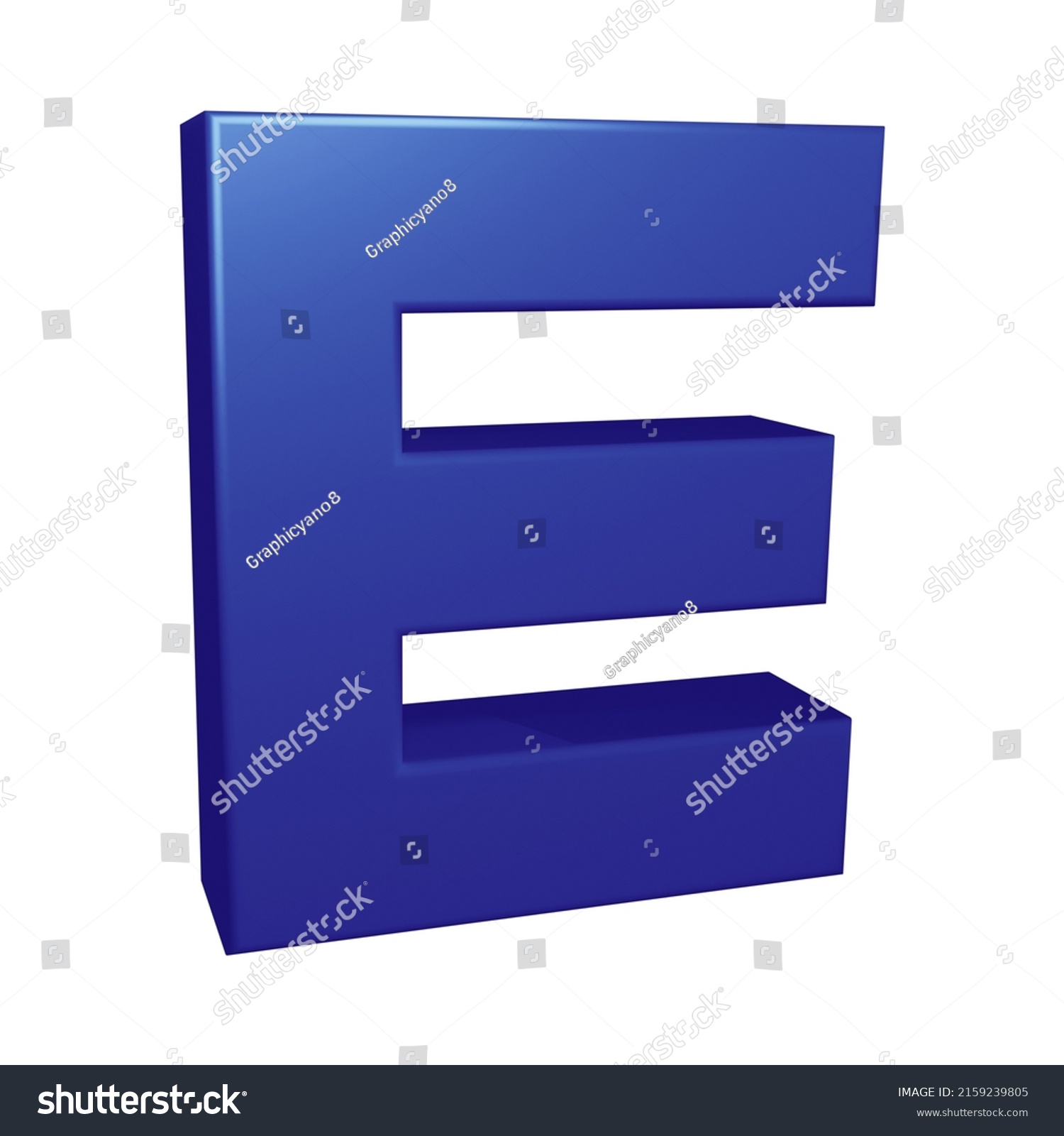 3d Rendering Alphabet Letter E Character Stock Illustration 2159239805 ...