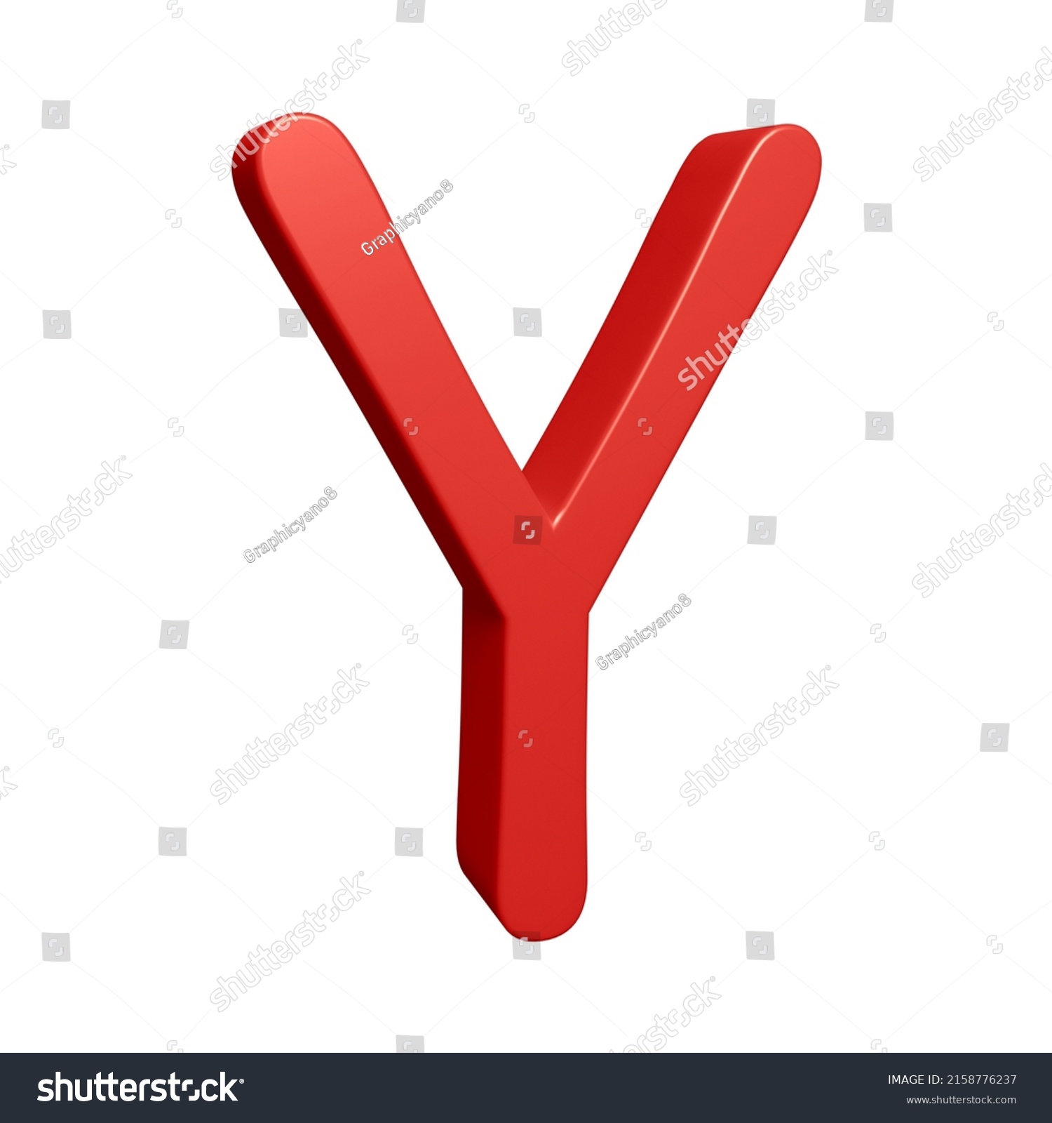 3d Rendering Alphabet Letter Y Character Stock Illustration 2158776237 ...