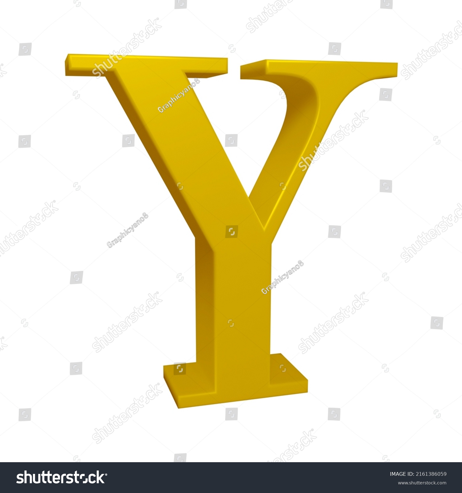 3d Rendering Alphabet Letter Y Character Stock Illustration 2161386059 ...