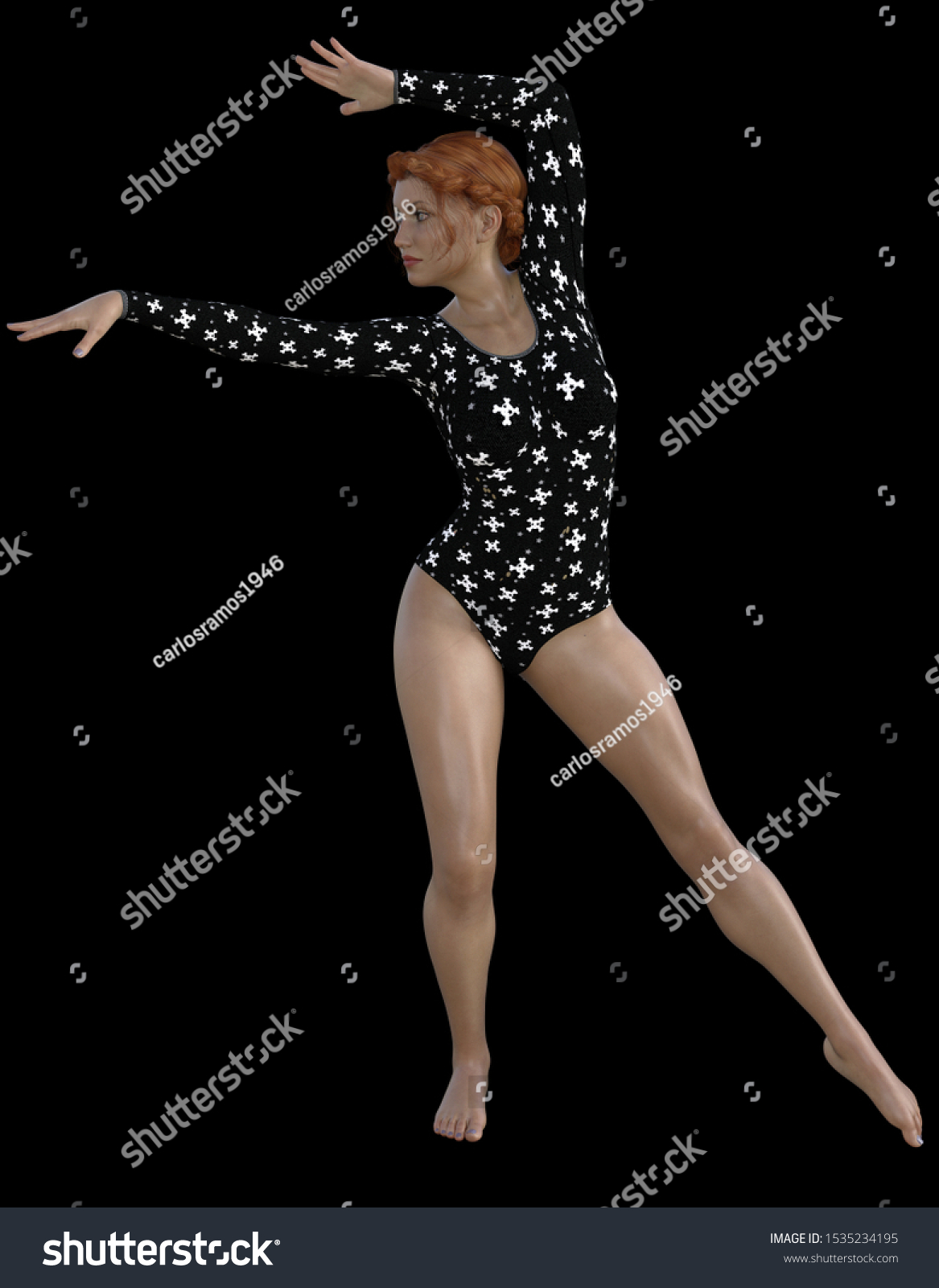 3d Rendering Gymnastic Model Poses Athlete Stock Illustration 1535234195 Shutterstock