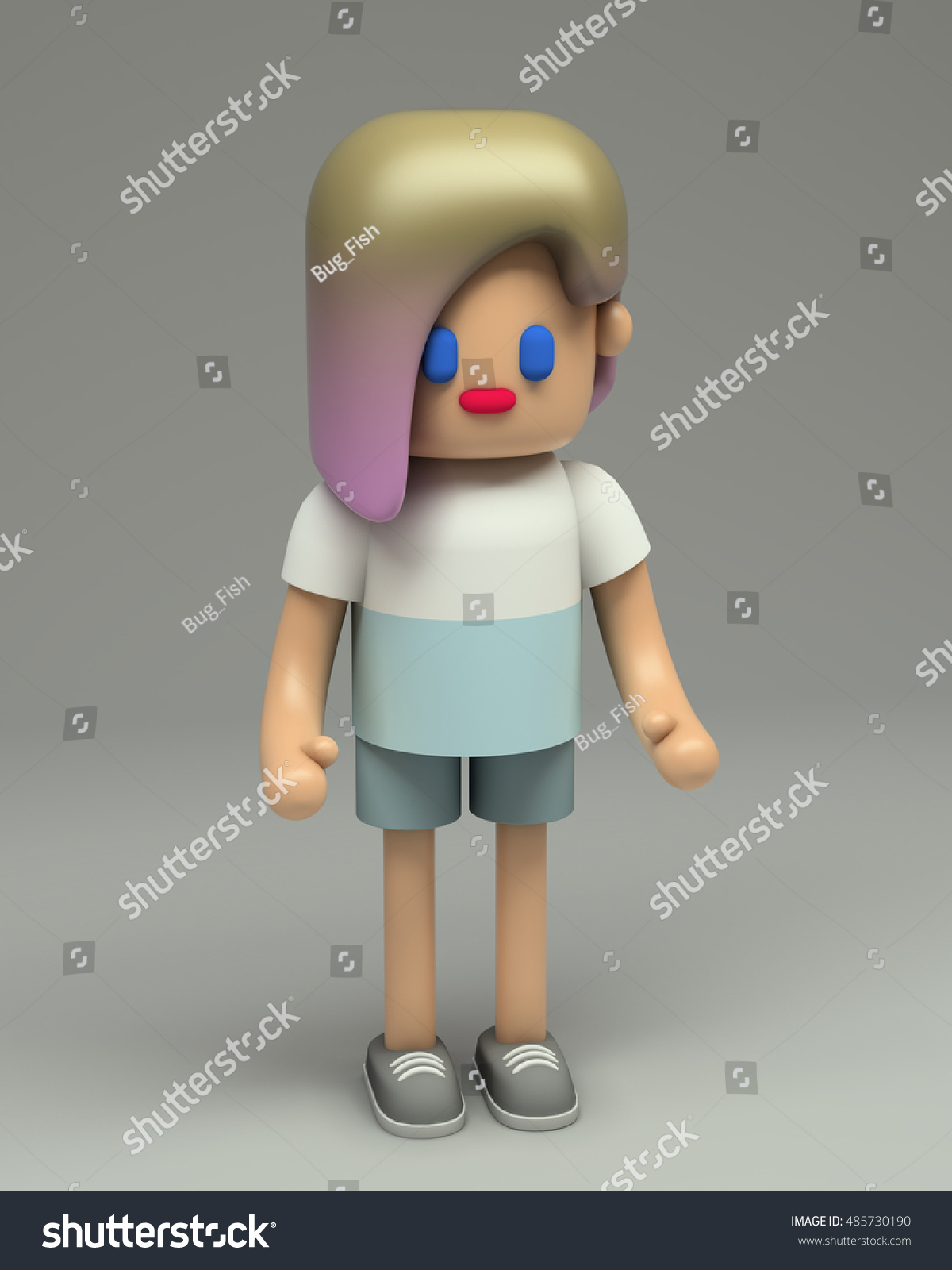 3d Rendering Hipster Girl Pink Ombre Stock Image Download Now