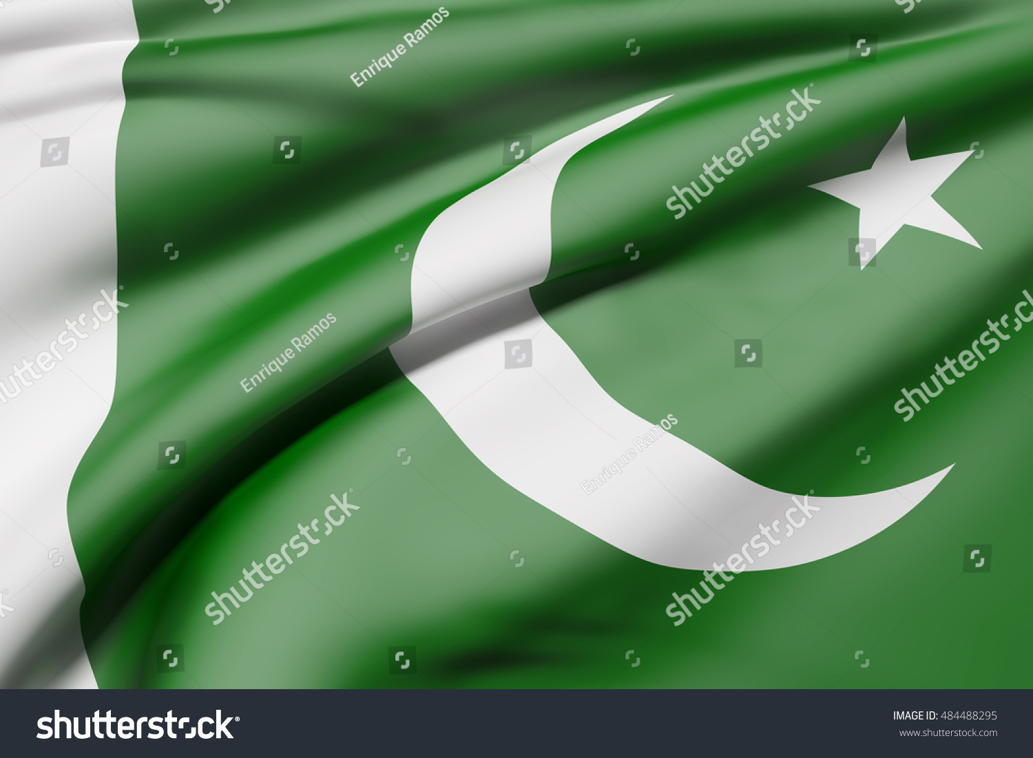 3d Rendering Islamic Republic Pakistan Flag Stock Illustration 484488295