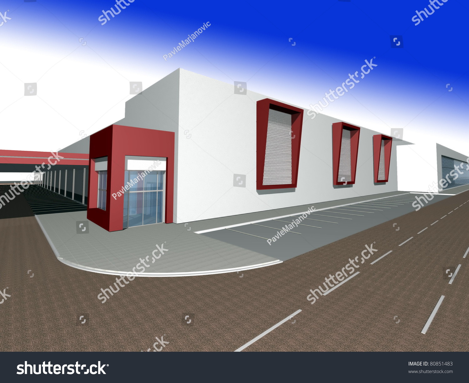 3d Rendering Modern Building Shopping Mall Stock Photo Edit Now