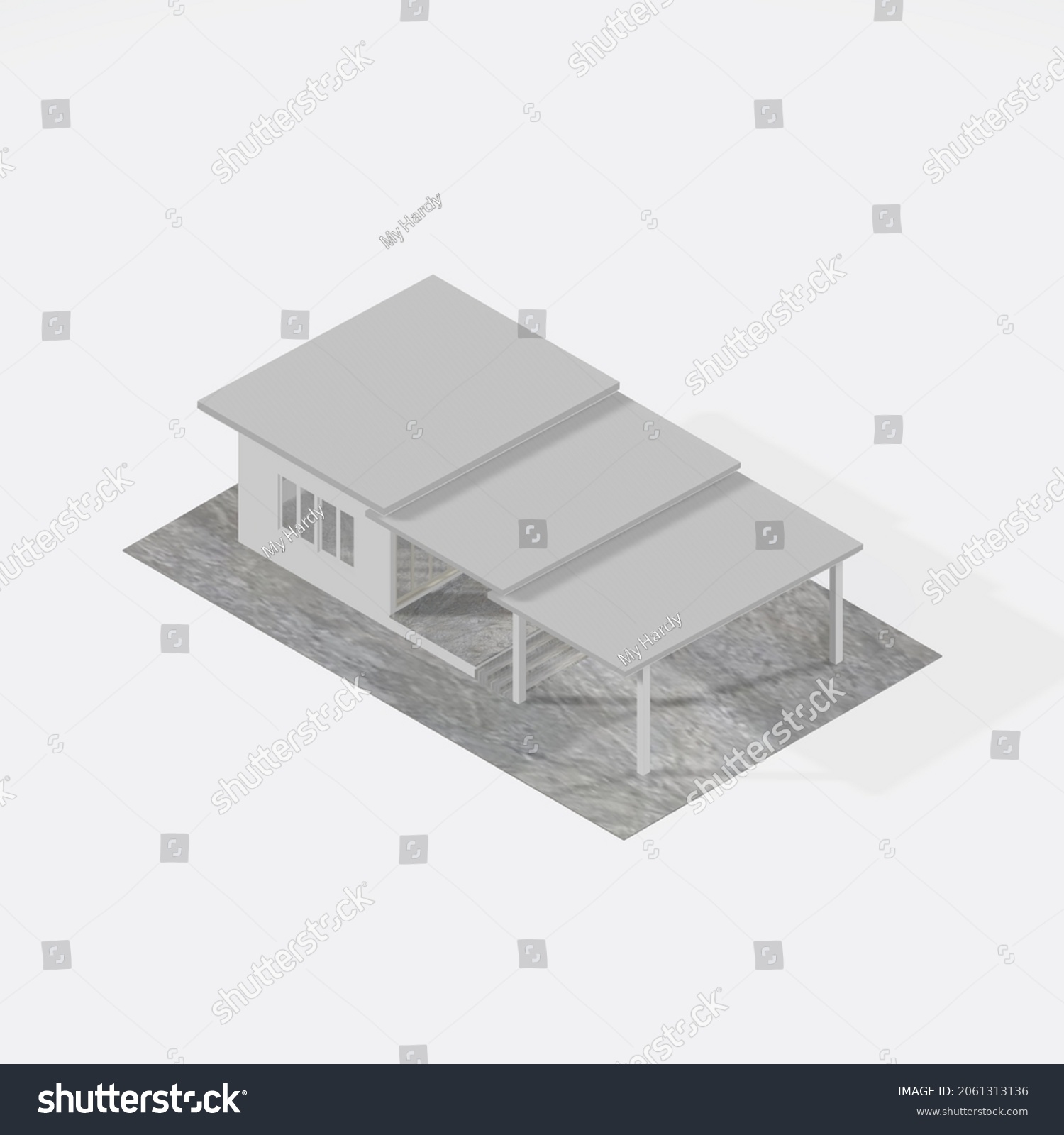 3d Rendering Modern Houseillustration House Design Stock Illustration 3d Rendering Modern Houseillustration House Design Stock Illustration