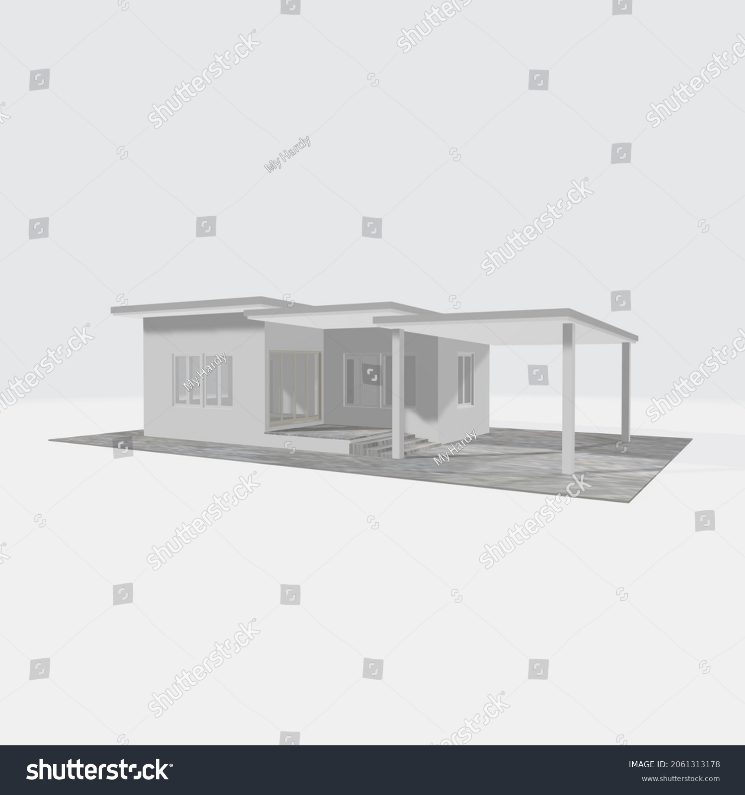 3d Rendering Modern Houseillustration House Design Stock Illustration 3d Rendering Modern Houseillustration House Design Stock Illustration