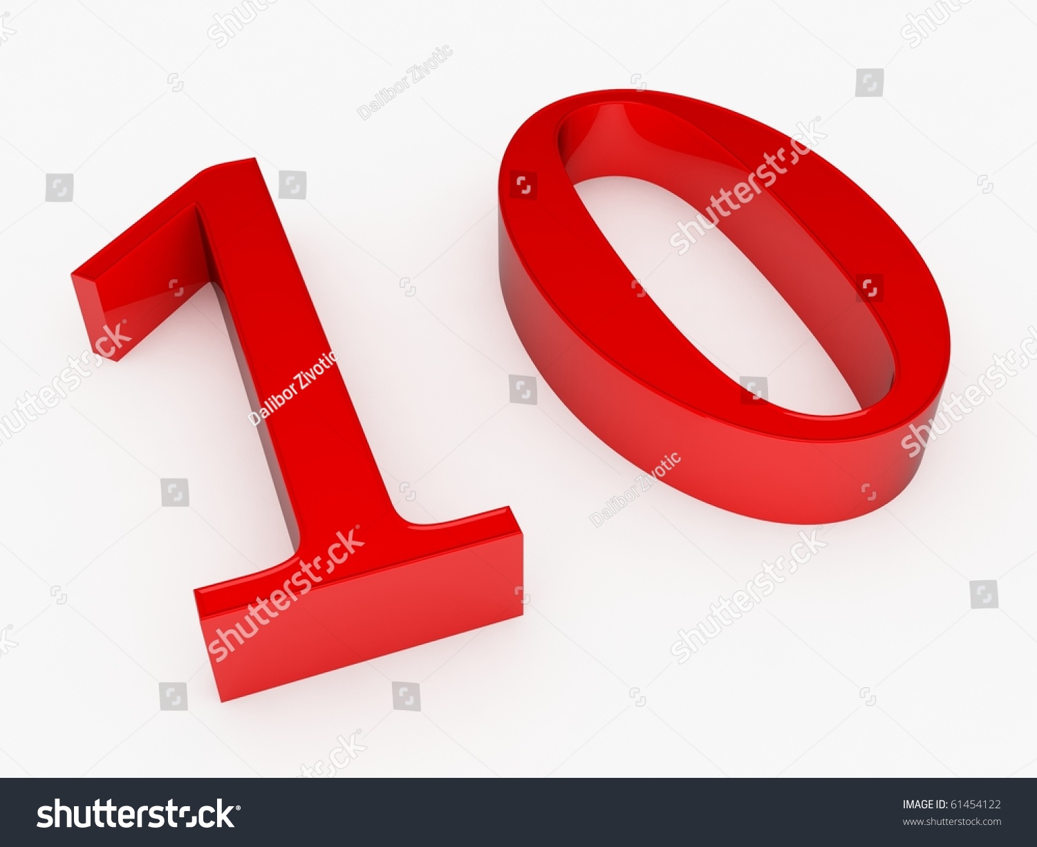 3d Rendering Of Number 10 Stock Photo 61454122 : Shutterstock