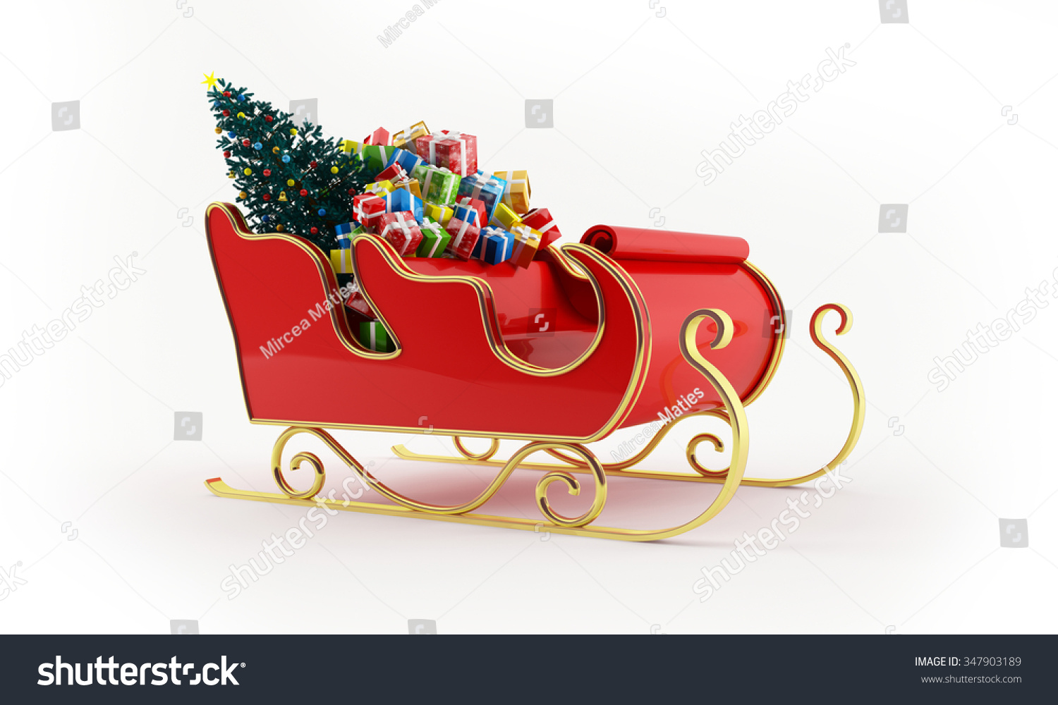 3d Rendering Of Santa Claus Sleigh Stock Photo 347903189 : Shutterstock