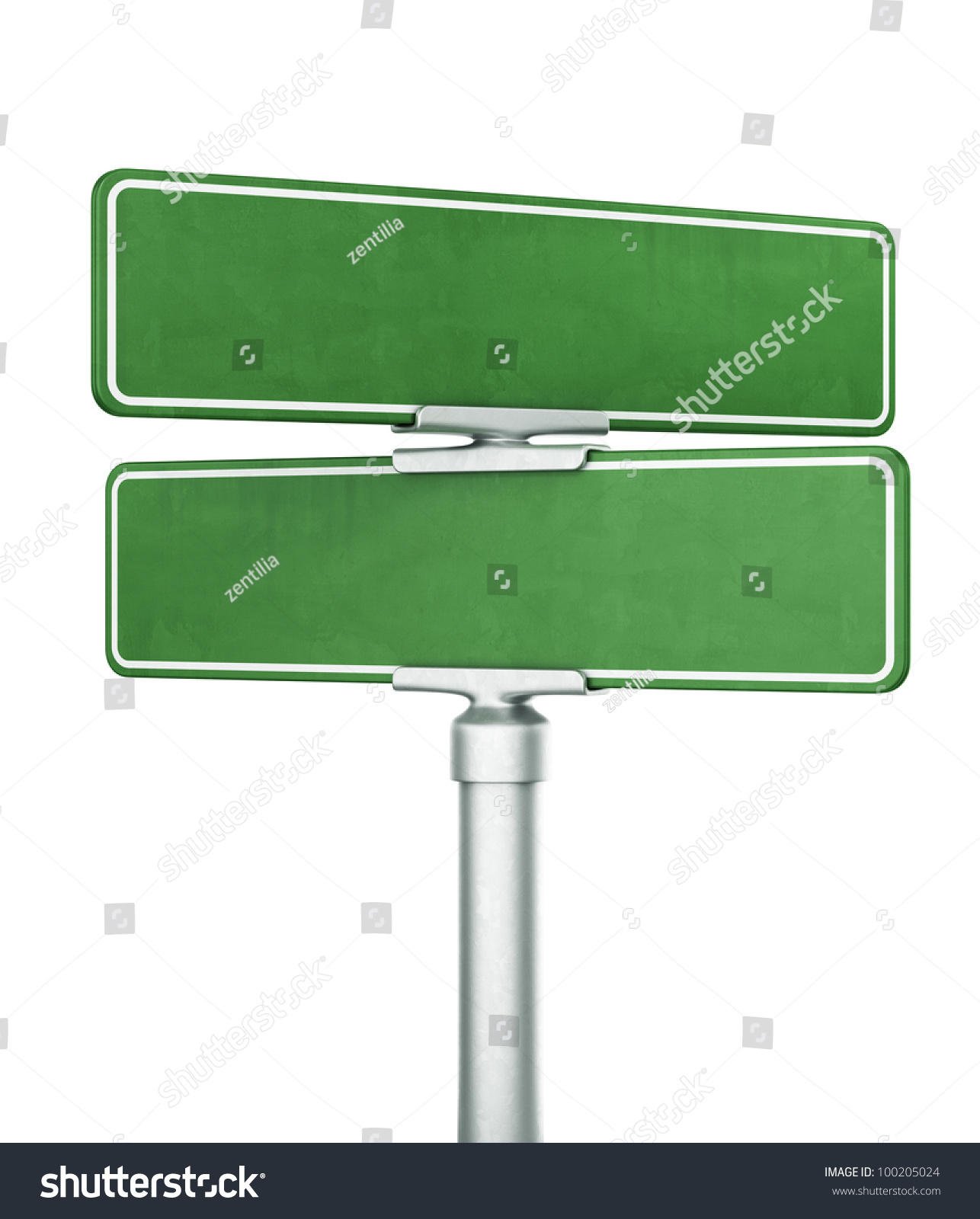 3d Rendering Two Blank Signs Stacked Stock Illustration 100205024