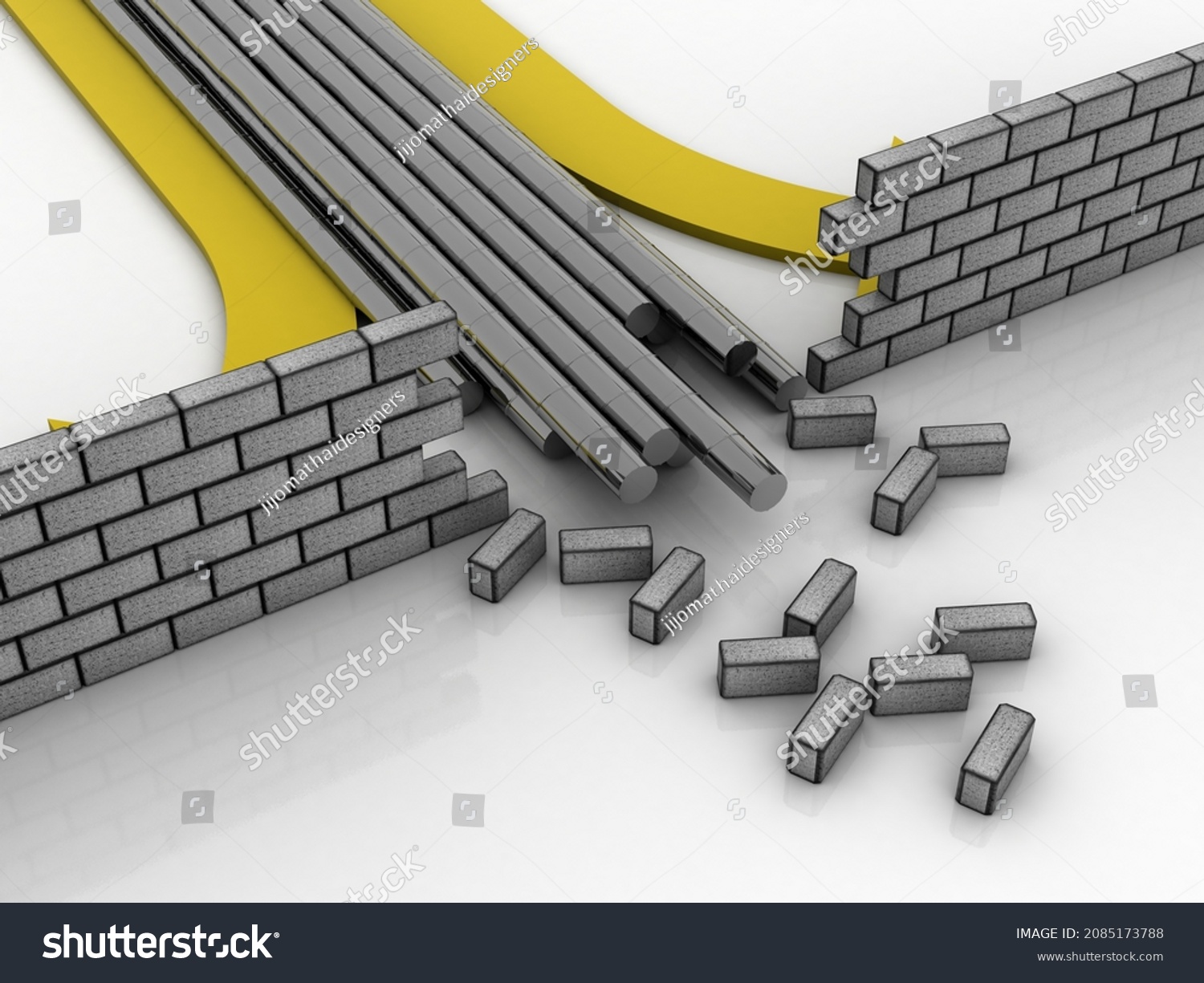 3d Rendering Overcome Obstacles Concept Stock Illustration 2085173788 ...