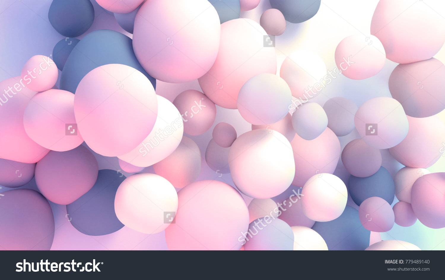 3d 渲染图片五颜六色的球 抽象壁纸和背景 库存插图