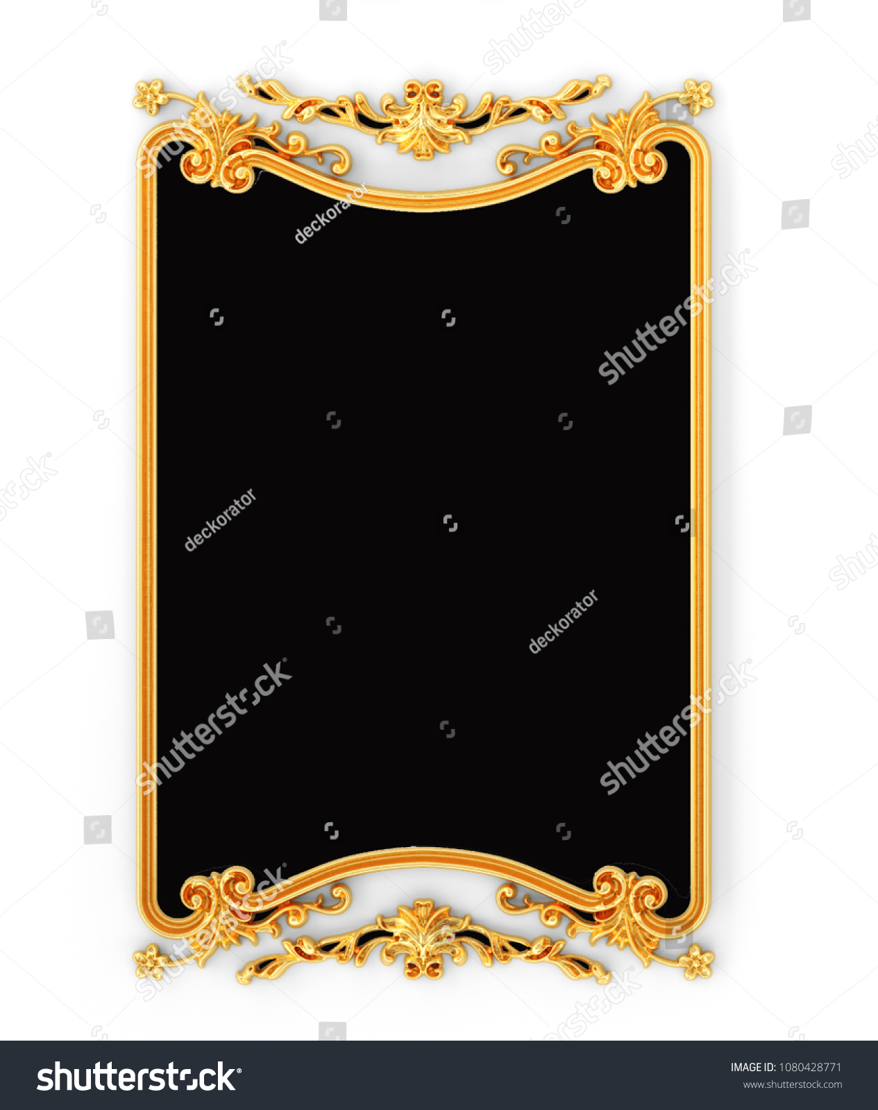 3d Rendering Stucco Molding Gold Frame Stock Illustration 1080428771 ...