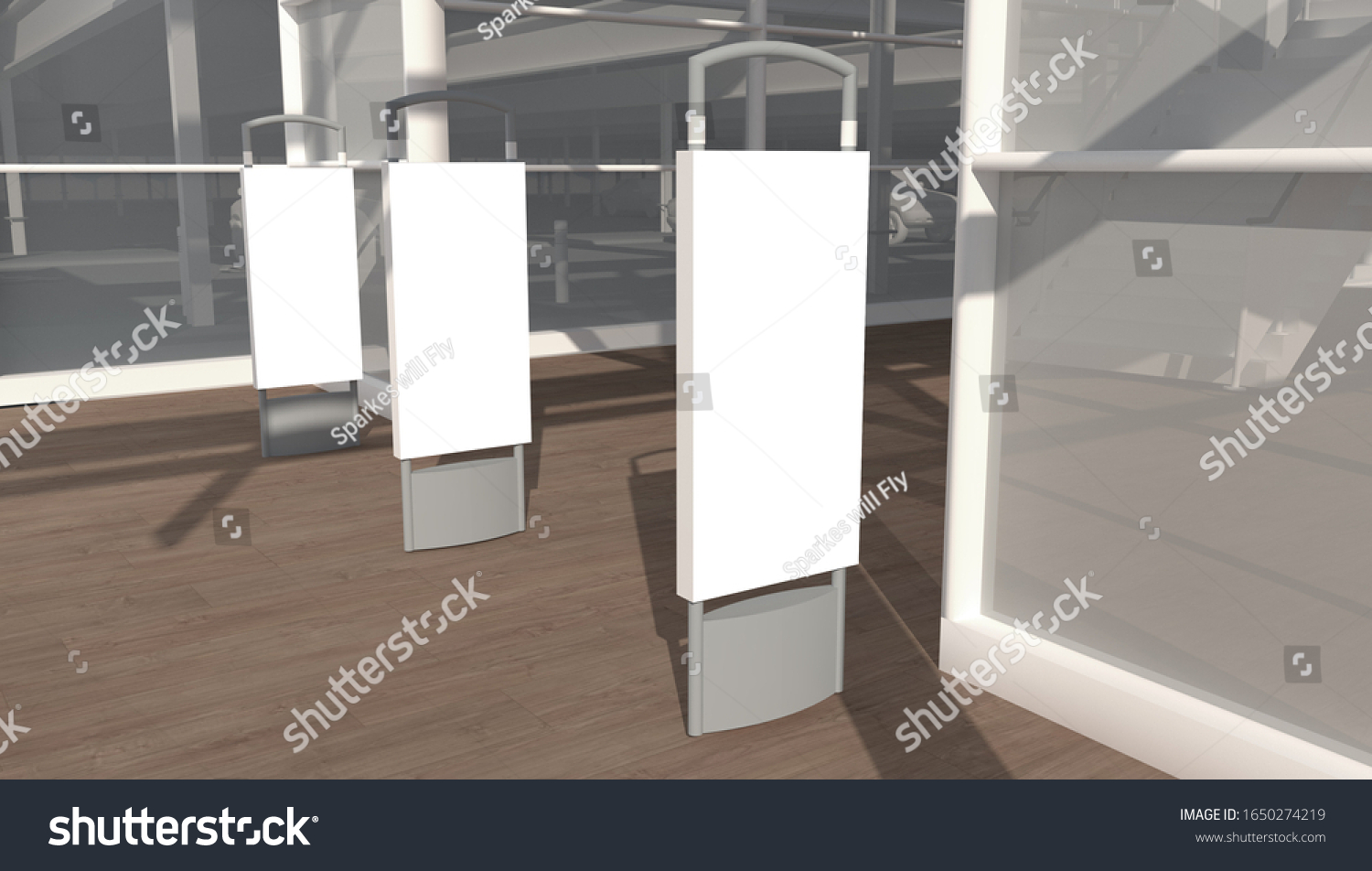 Download 3d Rendering Supermarket Security Shroud Mock Stock Illustration 1650274219