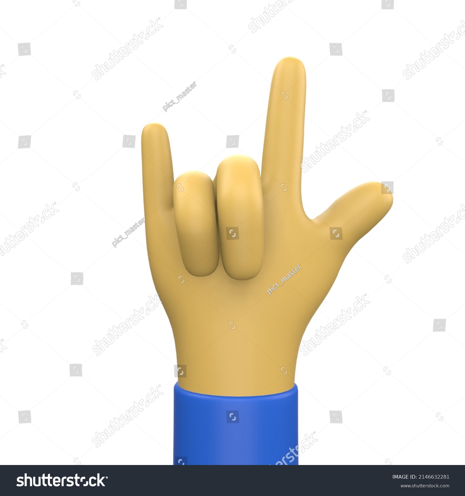 3d Rock Hand Icon Sleeve Cartoon Stock Illustration 2146632281 ...