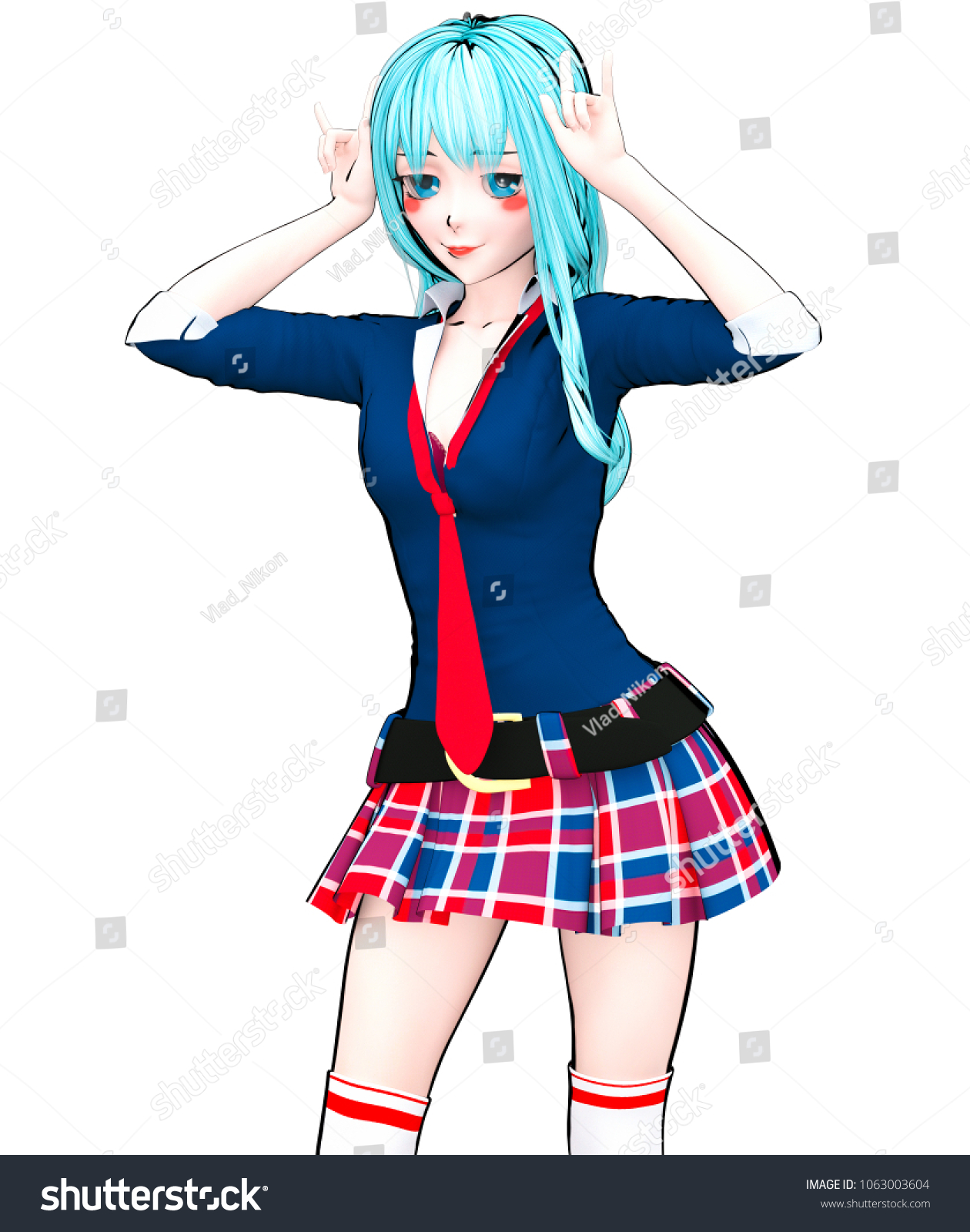 3d Sexy Anime Doll Japanese Anime ภาพประกอบสต็อก 1063003604 Shutterstock