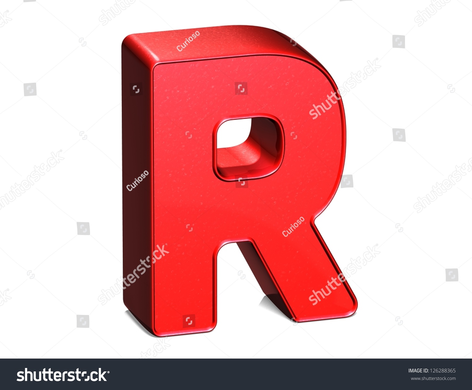 3d Shiny Red Letter Collection Over White Background Stock Photo ...