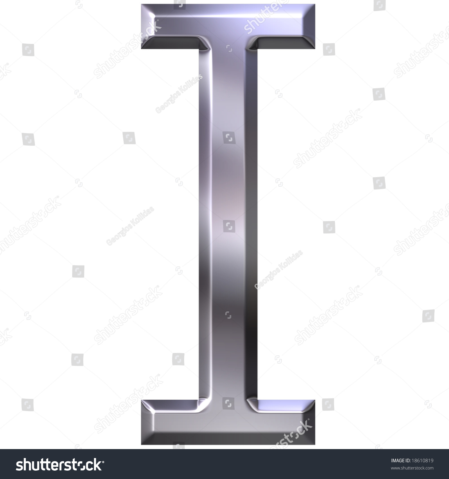 3d Silver Letter I Stock Photo 18610819 : Shutterstock