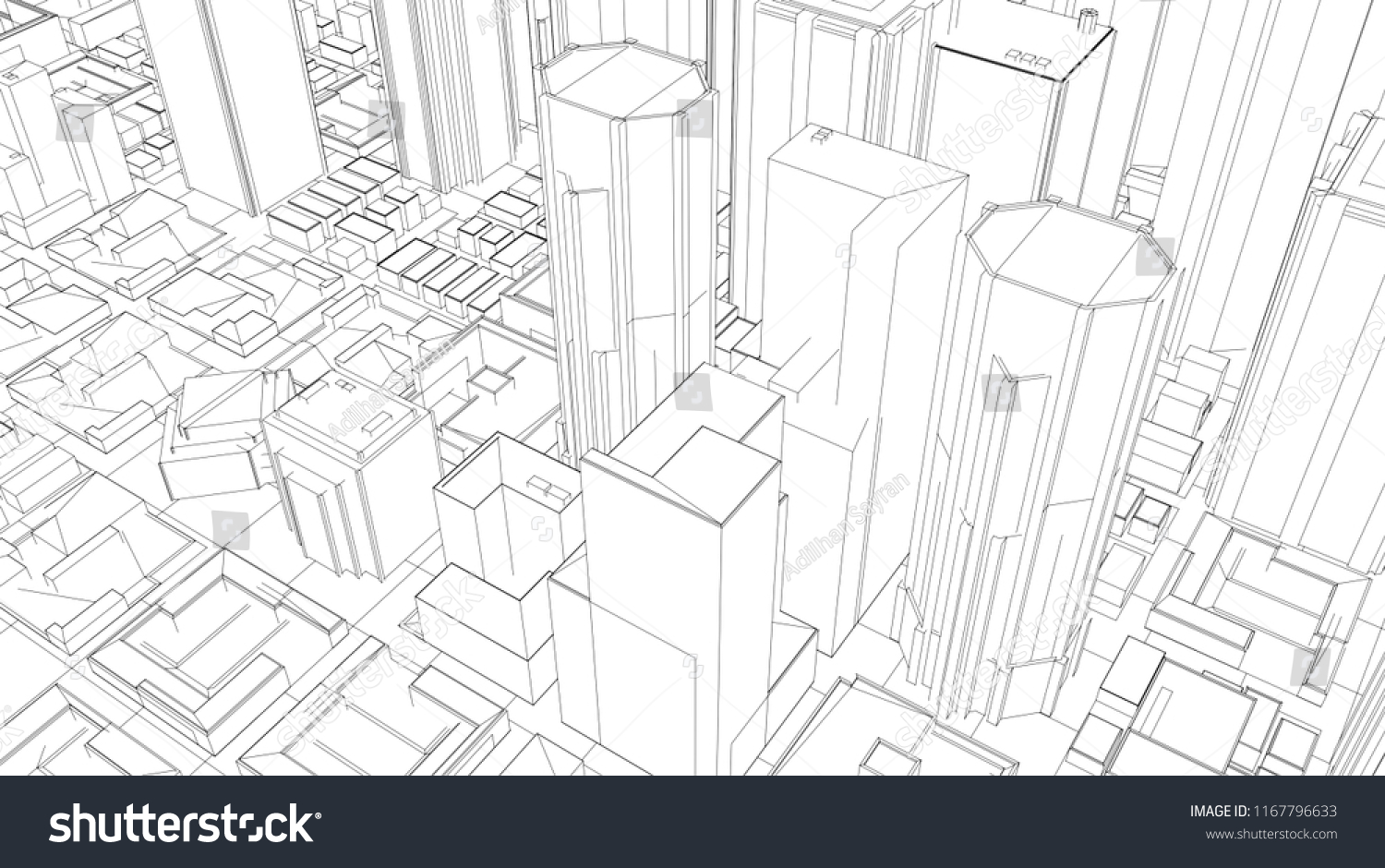 3d Sketch City Render Stock Illustration 1167796633 | Shutterstock