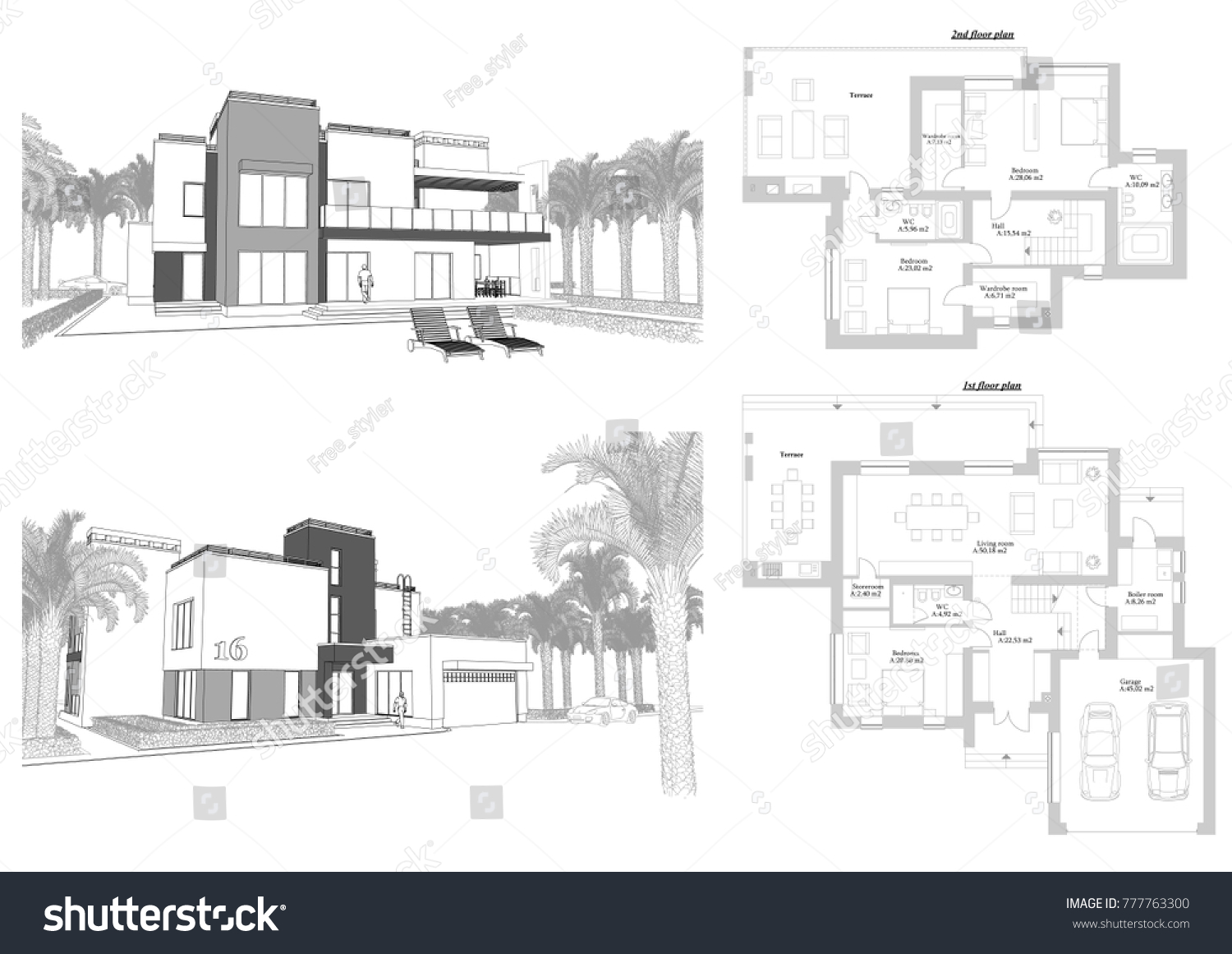 The layout of a private house The layout of a private house