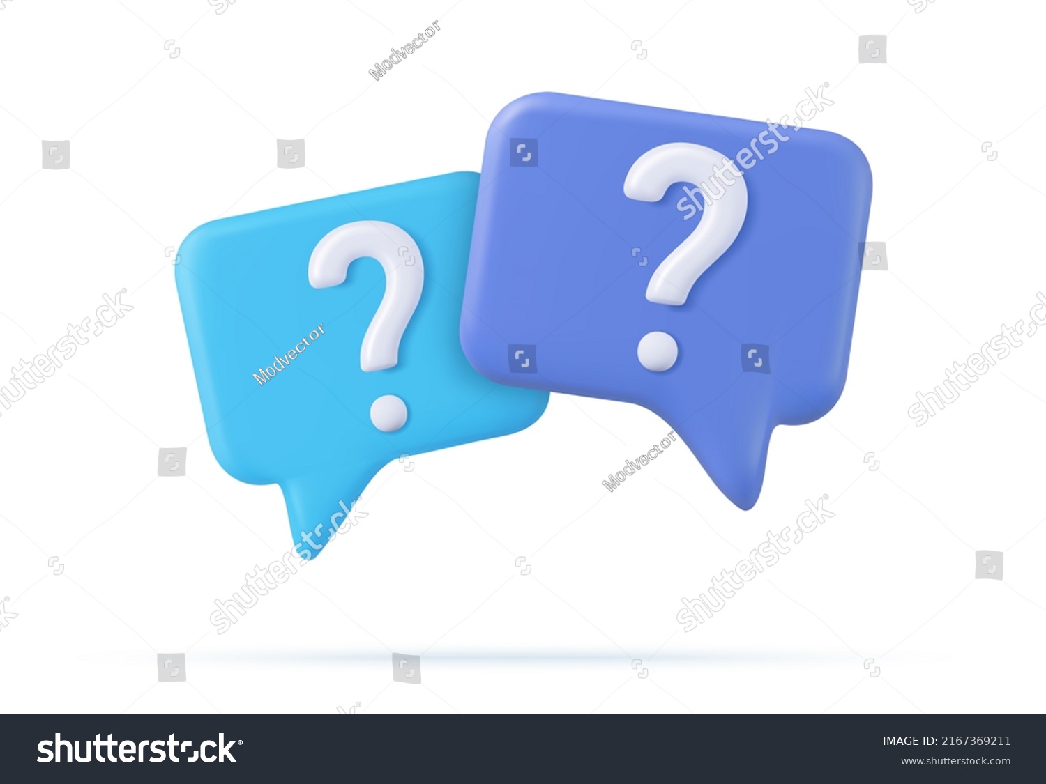 3d Speech Bubble Question Mark Icon Stock Illustration 2167369211 ...