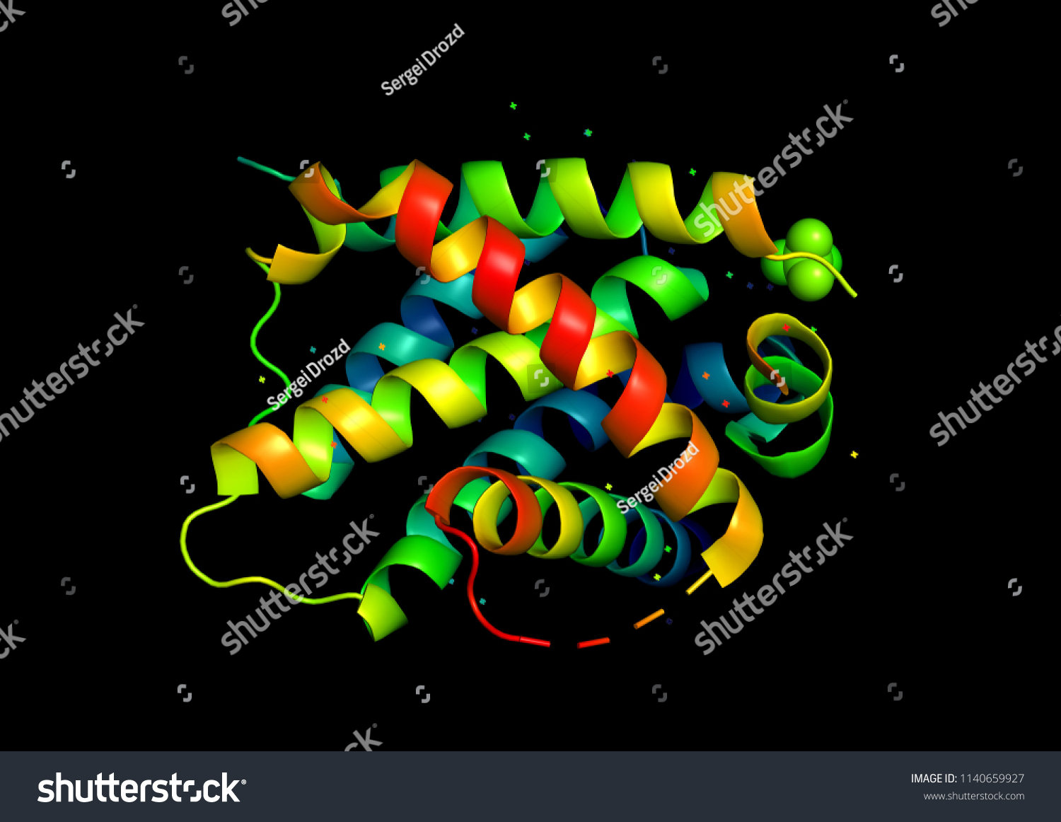 3d Structure Protein Molecule Spatial Model ภาพประกอบสต็อก 1140659927 Shutterstock