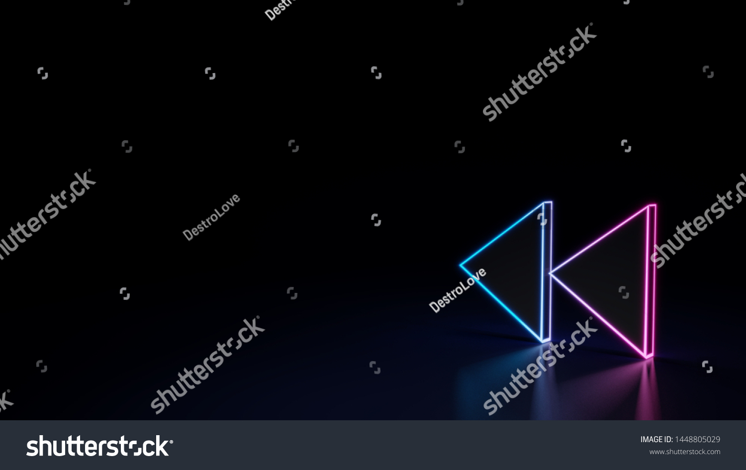 3d Techno Neon Purple Blue Glowing Stock Illustration 1448805029 ...