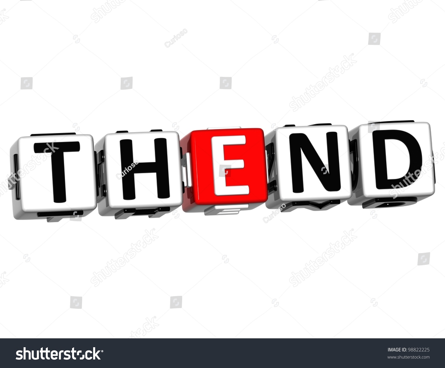 3d The End Cube Text On White Background Stock Photo 98822225 ...