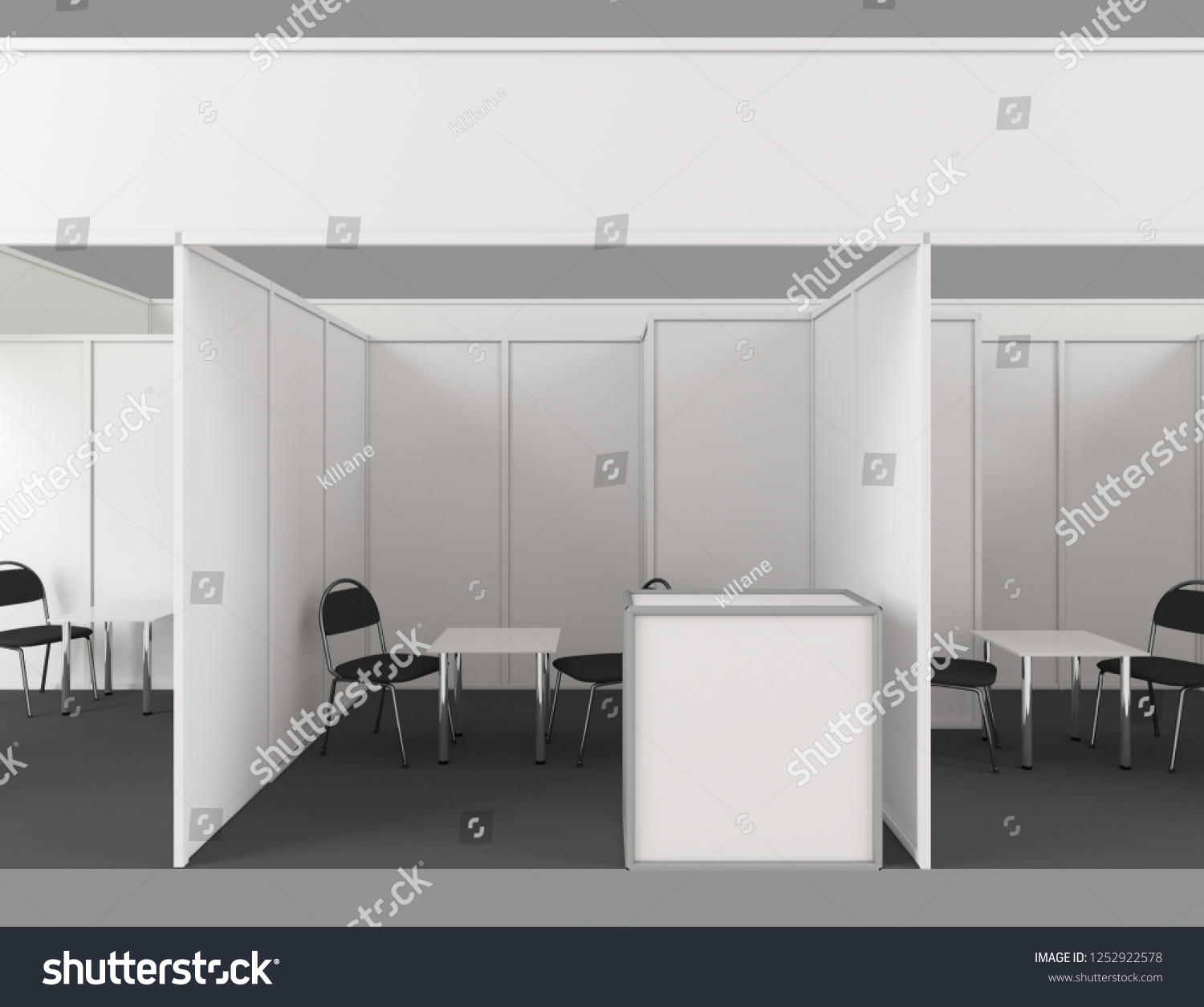 3d Trade Show Booth 3 Segments Stock Illustration 1252922578