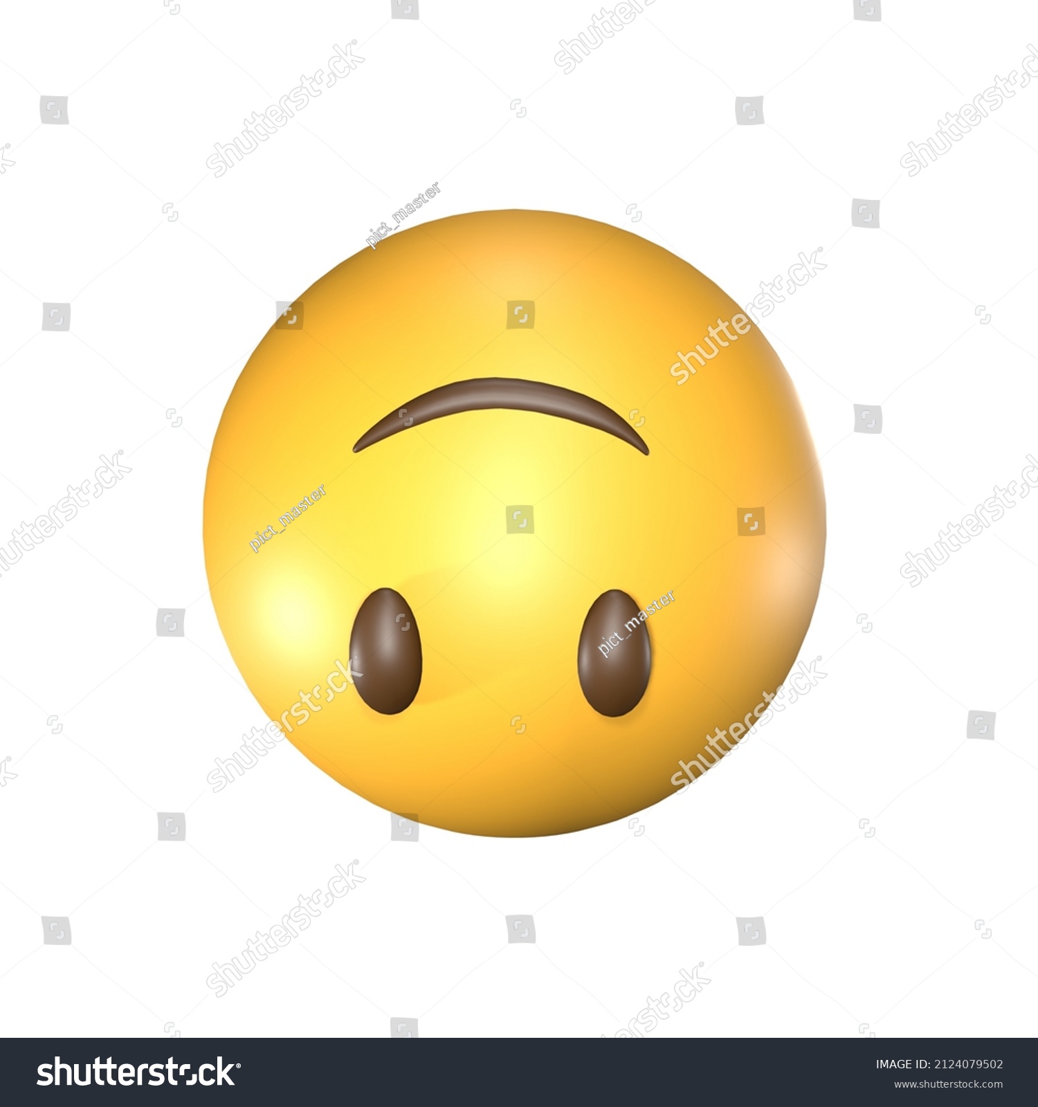 3d Upside Down Smile Emoticons That Stock Illustration 2124079502