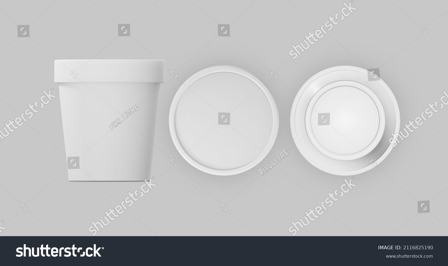 3d White Black Round Container Ice Stock Illustration 2116825190 ...