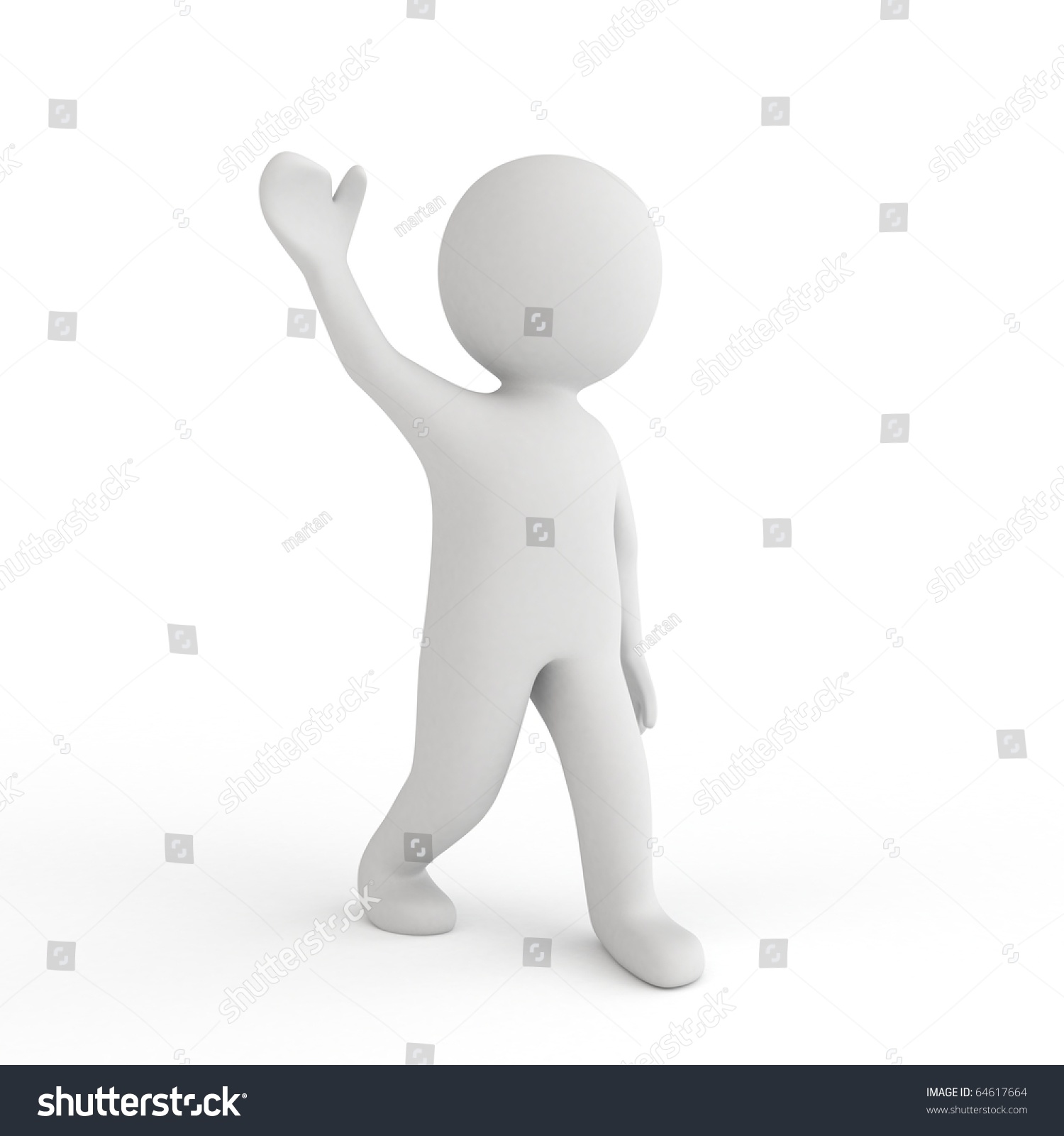 3d White Human Salute Stock Illustration 64617664 Shutterstock