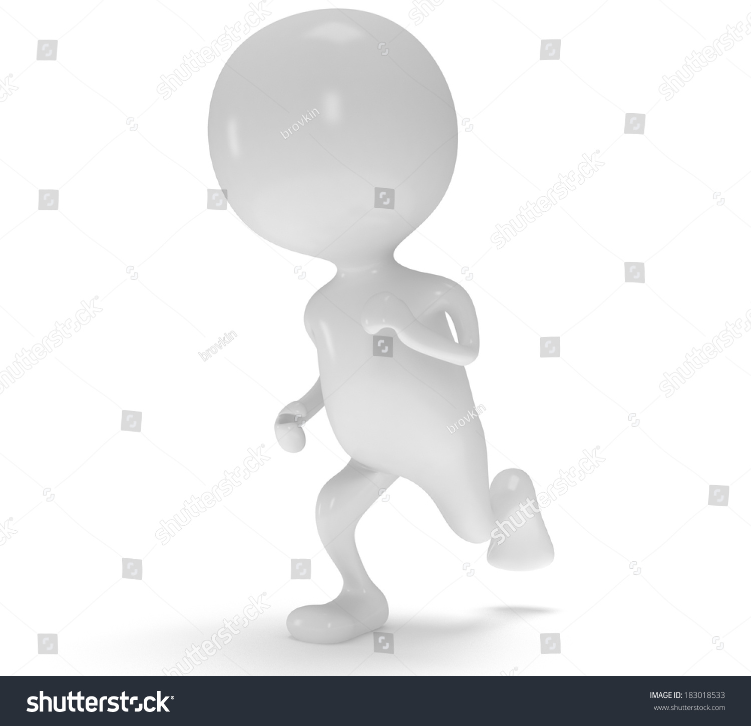 3d Running Man Render Isolated On Stock Illustration 185982332