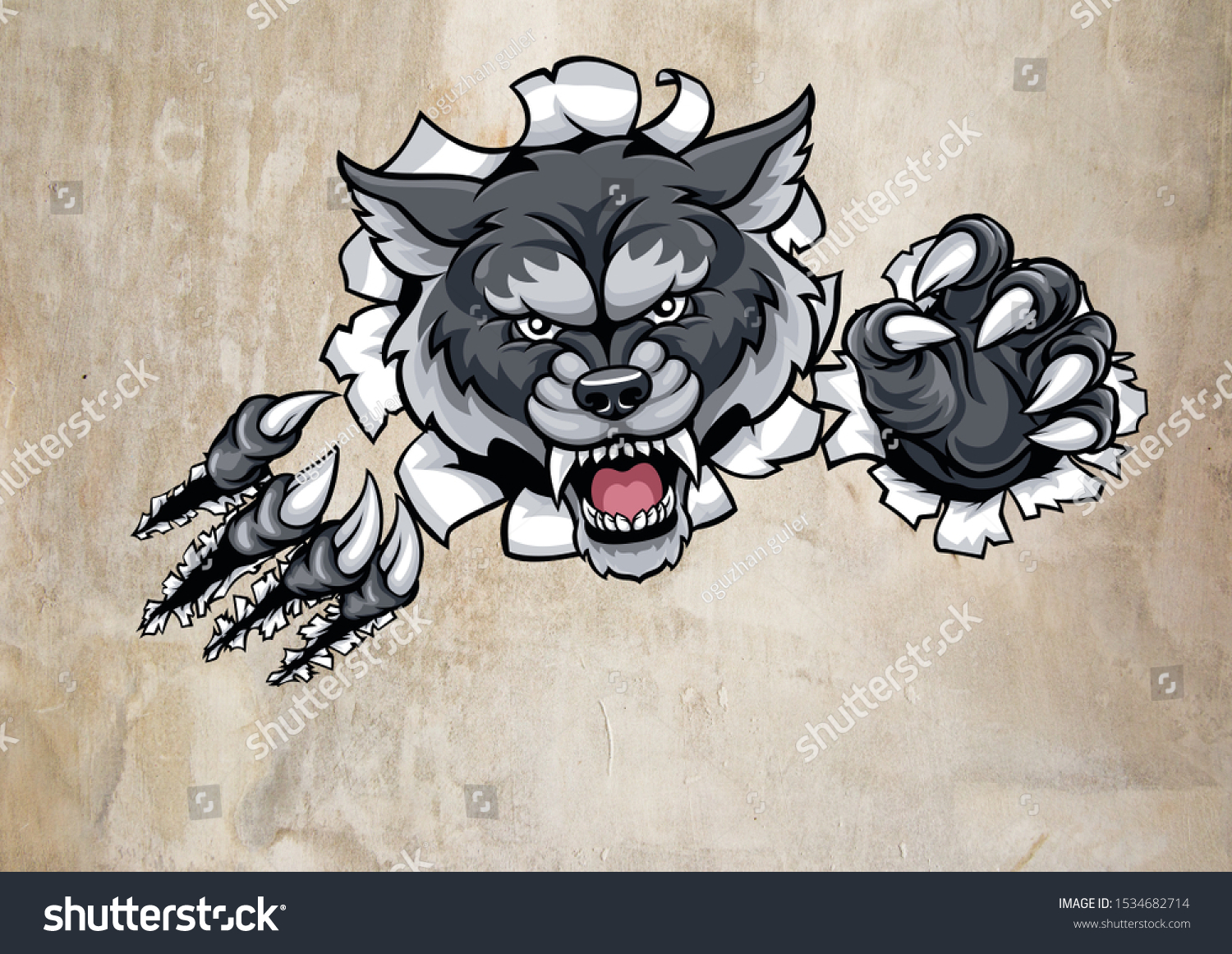 3d Wolf 3d Wallpaper Design 3d Stock Illustration