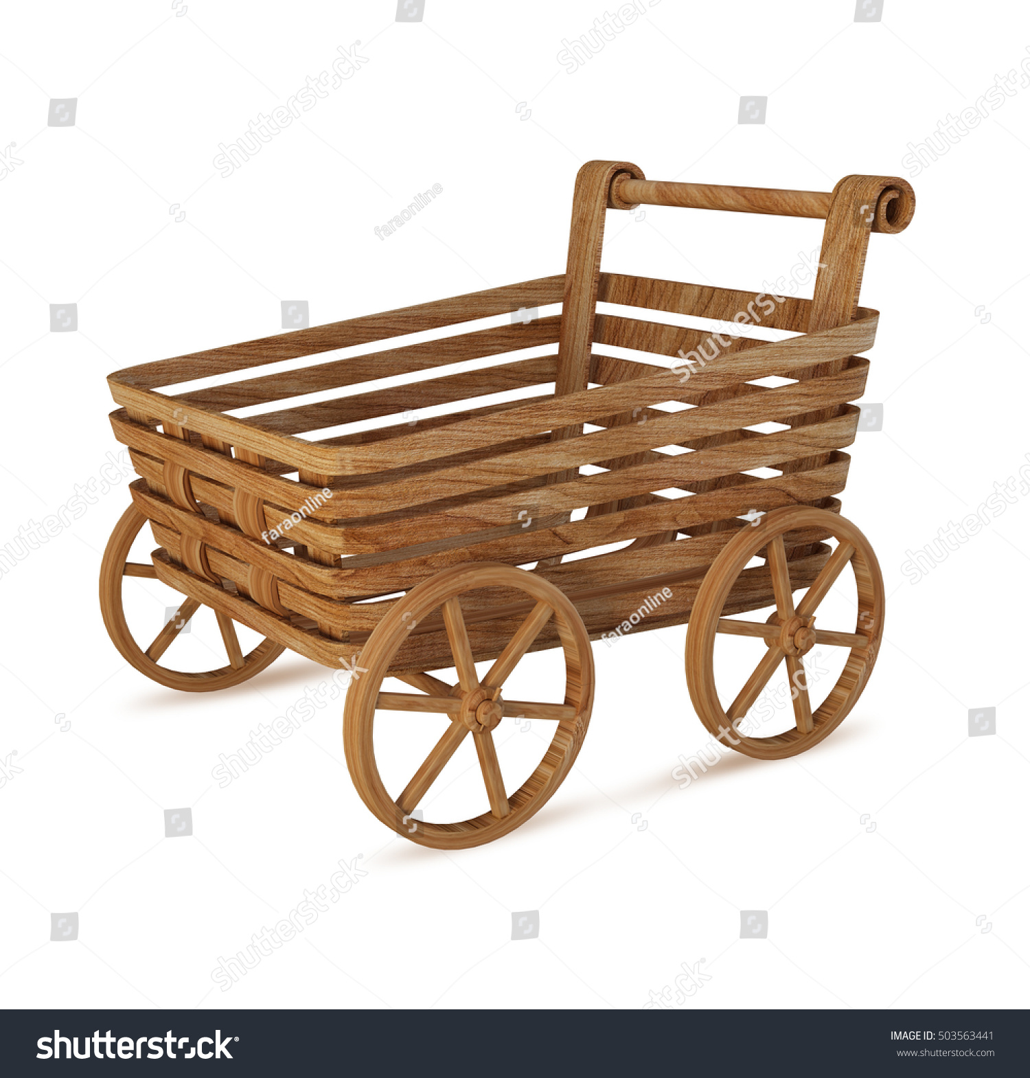 16 677 Wooden Trolley Images Stock Photos Vectors Shutterstock   Stock Photo  D Wooden Trolley Isolated On White Background 503563441 