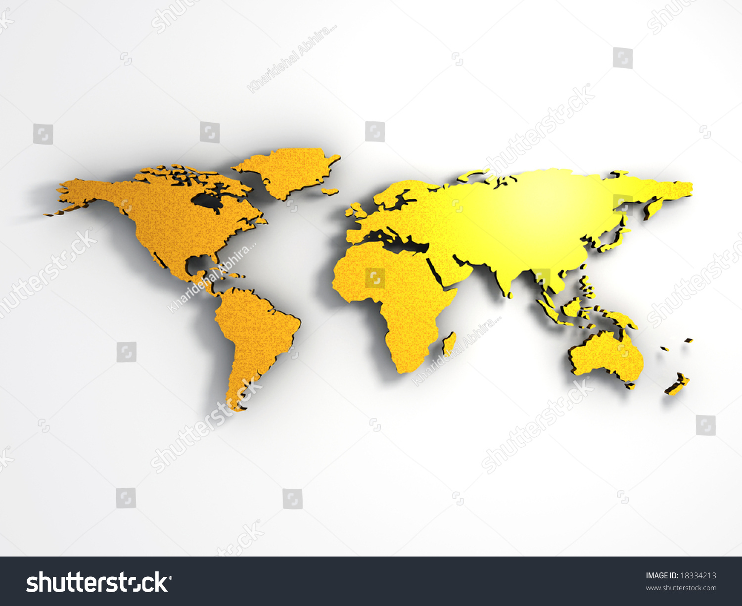 3d World Map Render Stock Illustration 18334213
