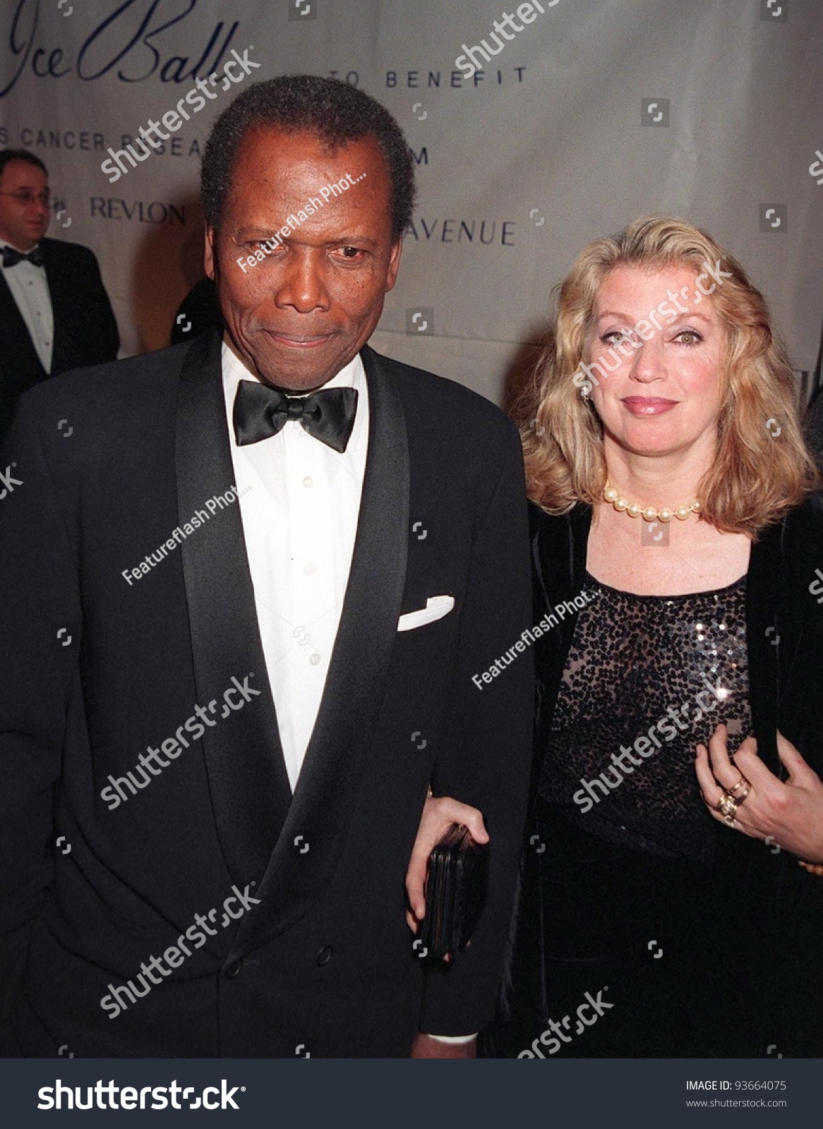 03dec97: Actor Sidney Poitier & Wife At The Fire & Ice Ball At ...