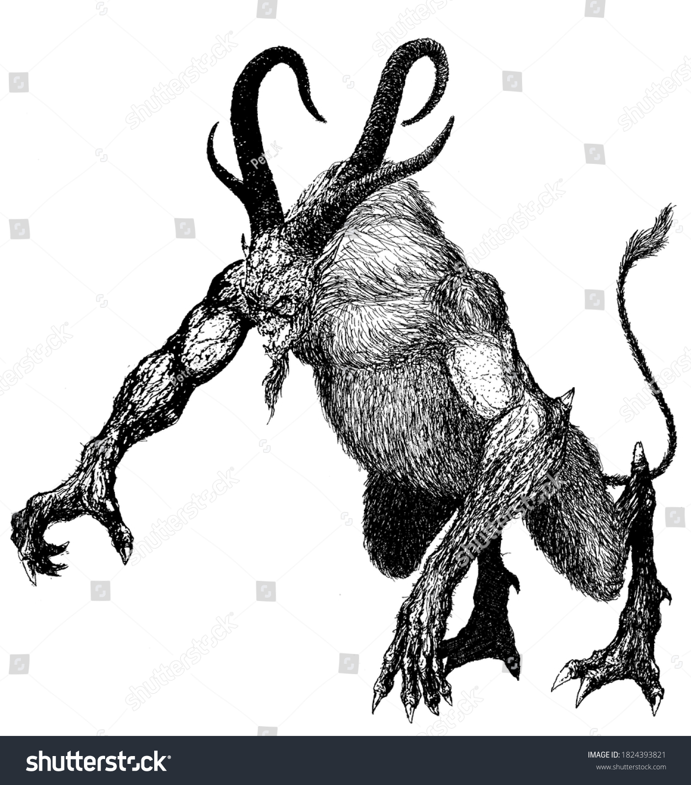 Demon Devil Damn Monster Fiend Hell Stock Illustration 1824393821 ...