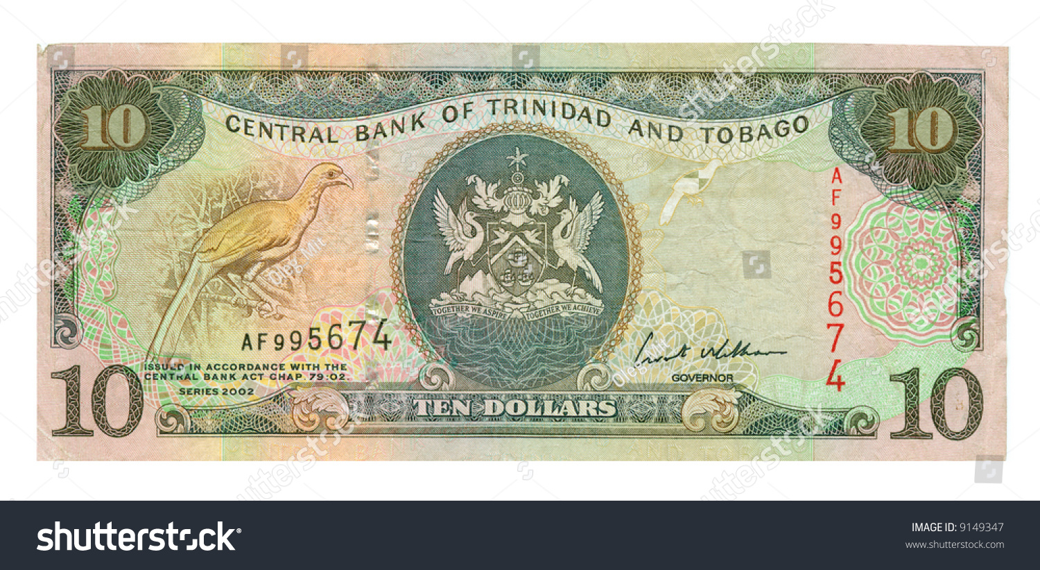 worksheet Trinidad Currency 10 dollar bill trinidad tobago green stock photo 9149347 of and pattern