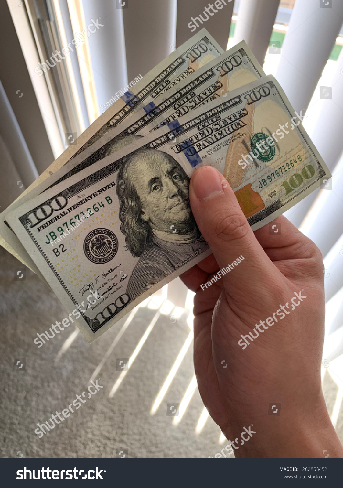 300 Dollars 3 100 Dollar Bills Stock Photo Edit Now